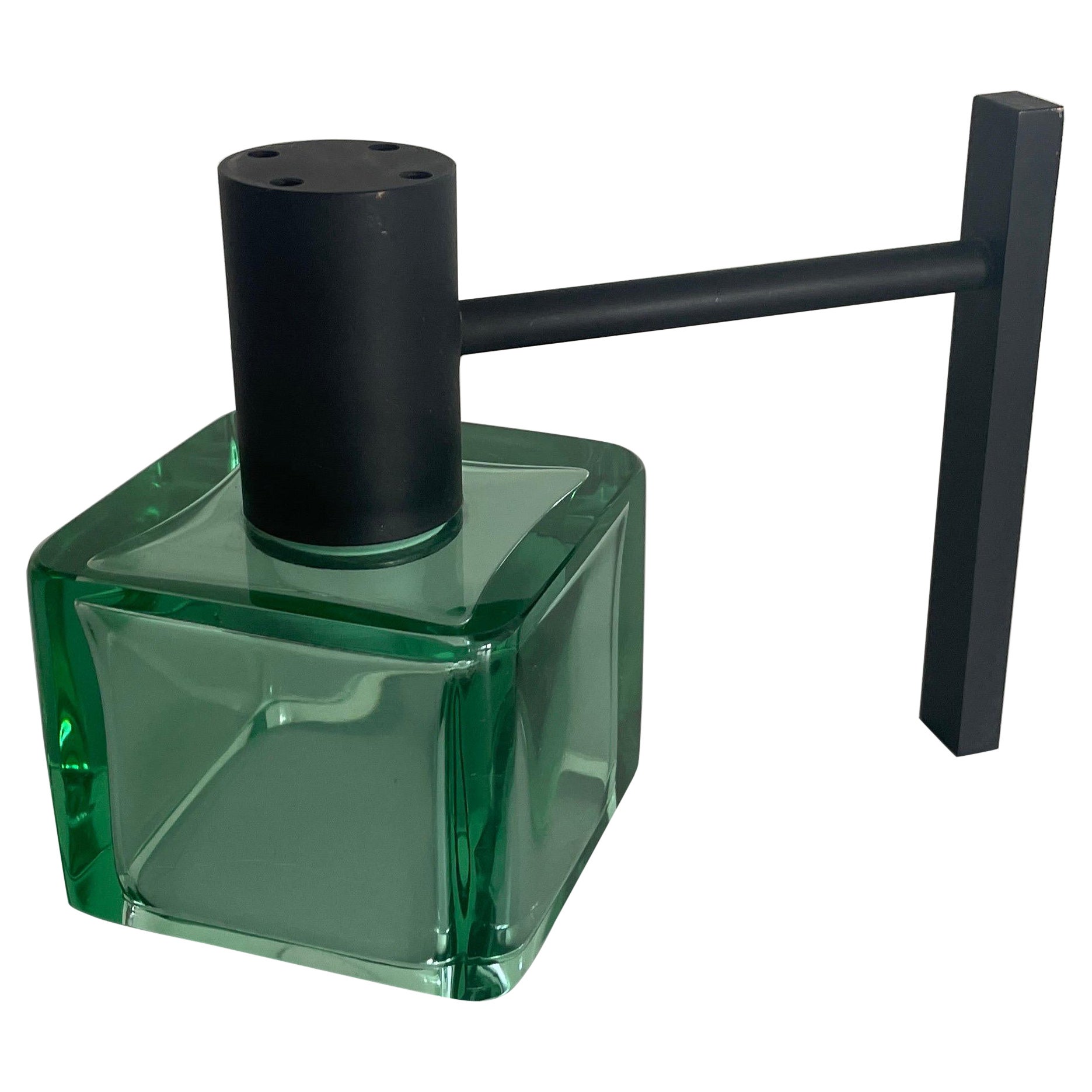 Grüner Wandleuchter aus Glas und Metall von Seguso, 1950er Jahre, Italien im Angebot