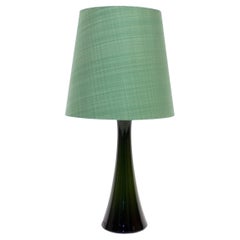 Green Glass and Teak Table Lamp by Bergboms, 1960s