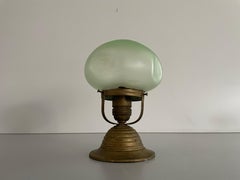 Green Glass Art Deco Small Ceiling Lamp, 1950s, Germany