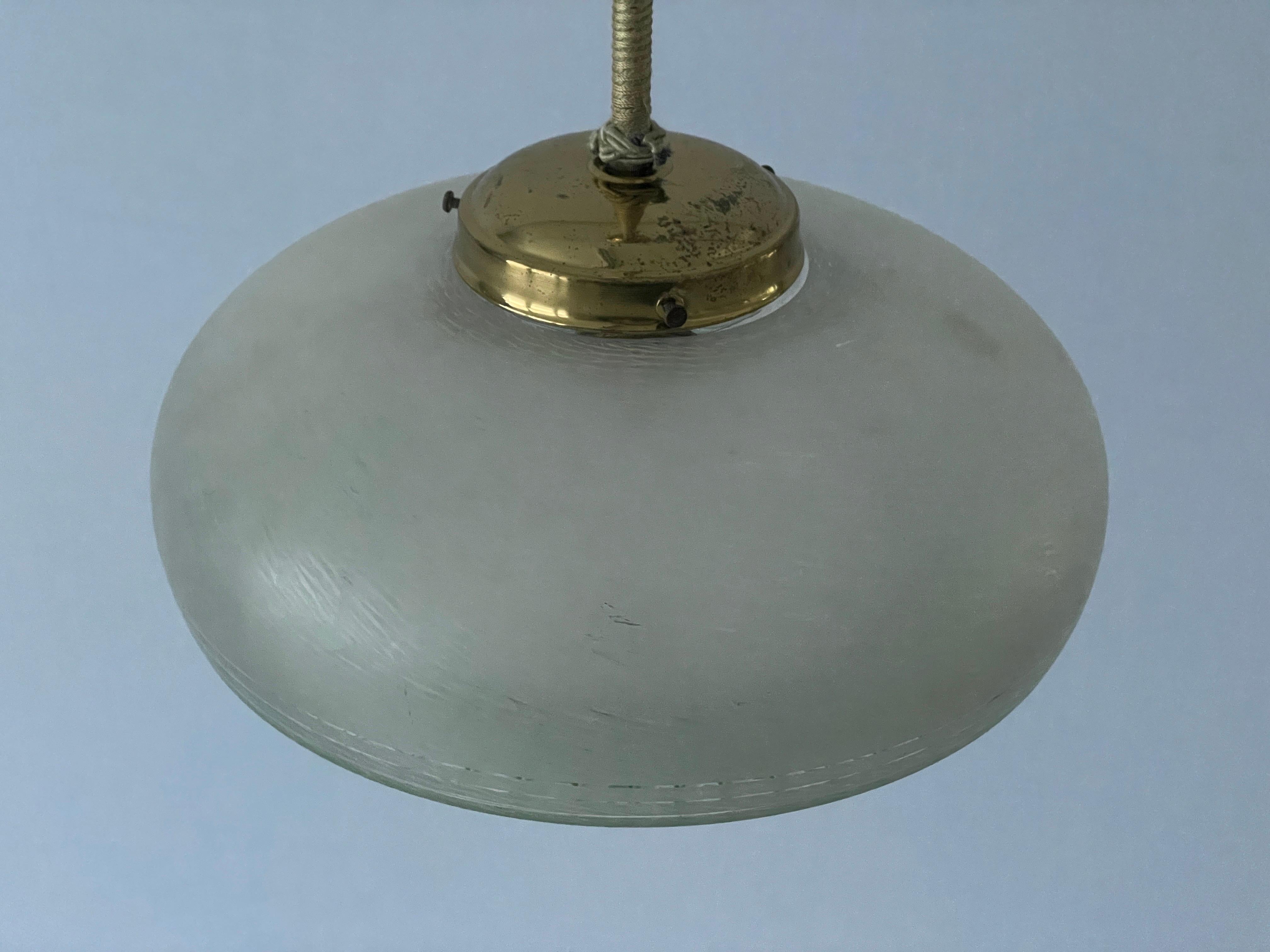 Mid-20th Century Green Glass Art Deco Style Ceiling Lamp, 1960s, Germany For Sale