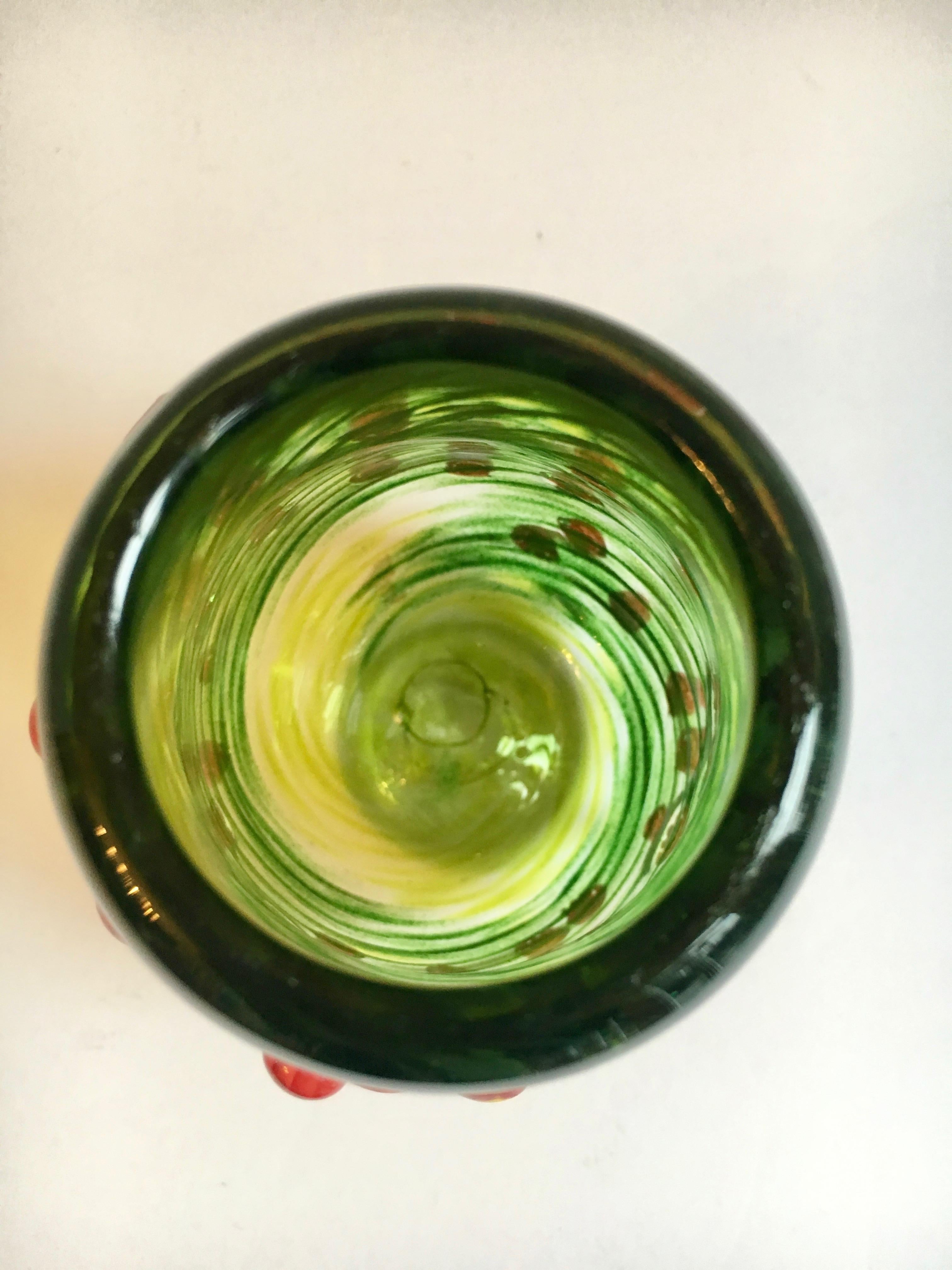 20th Century Green Glass Art Vase