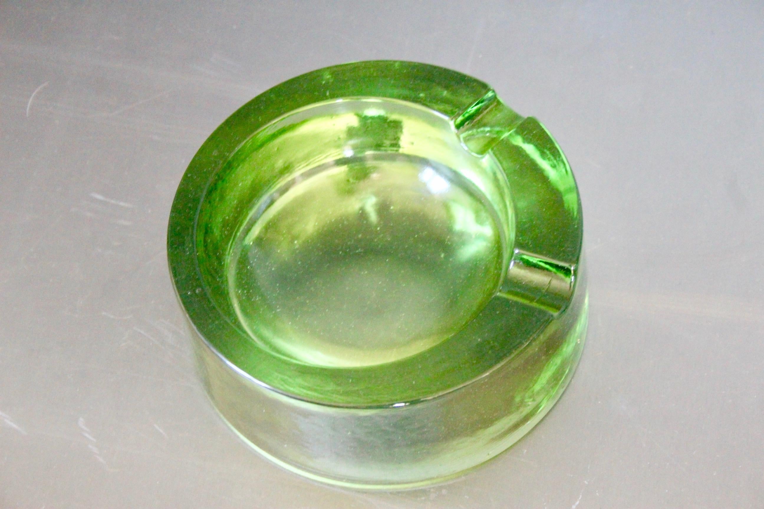 Green Glass Ashtray 4