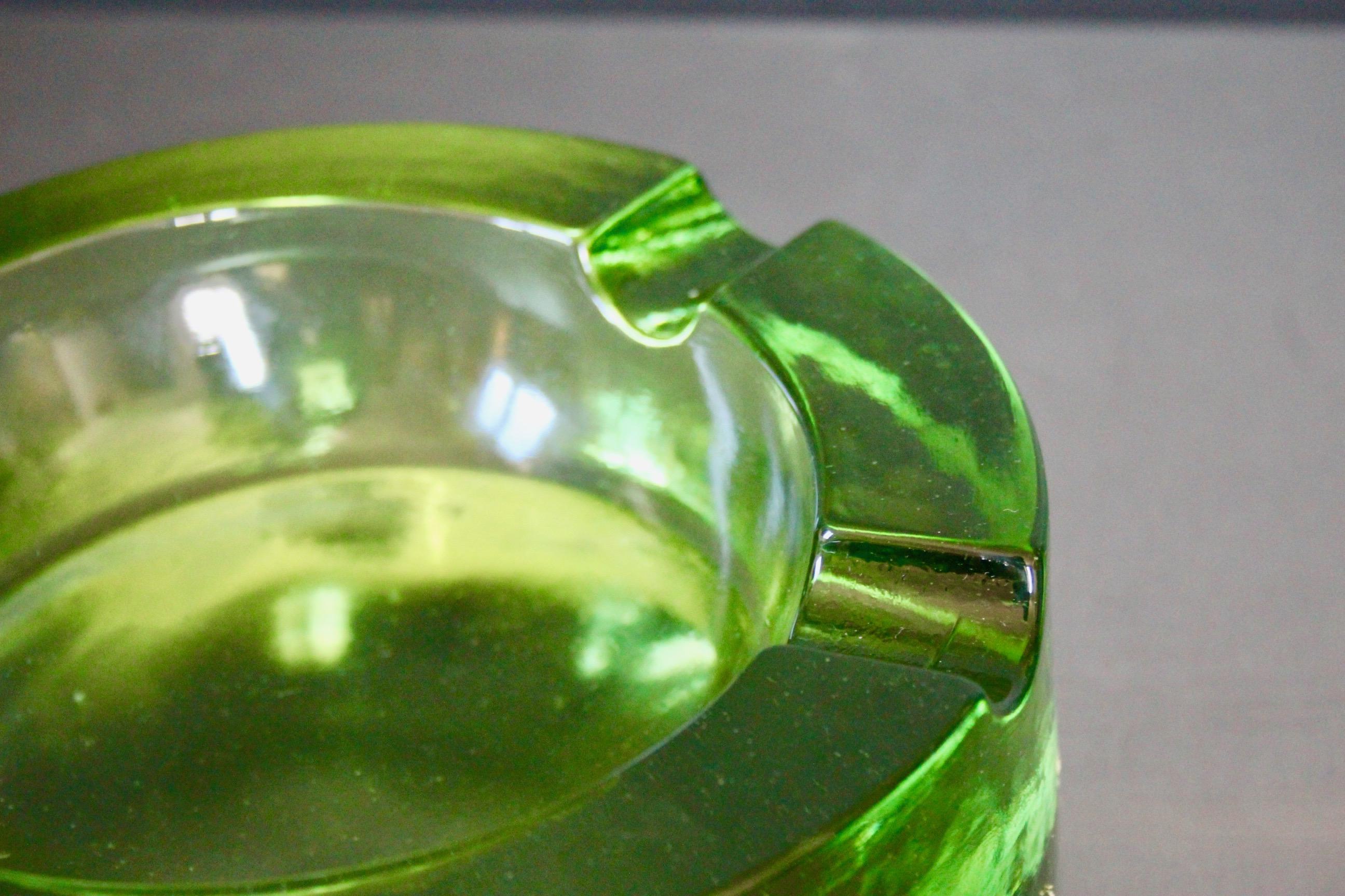 Late 20th Century Green Glass Ashtray