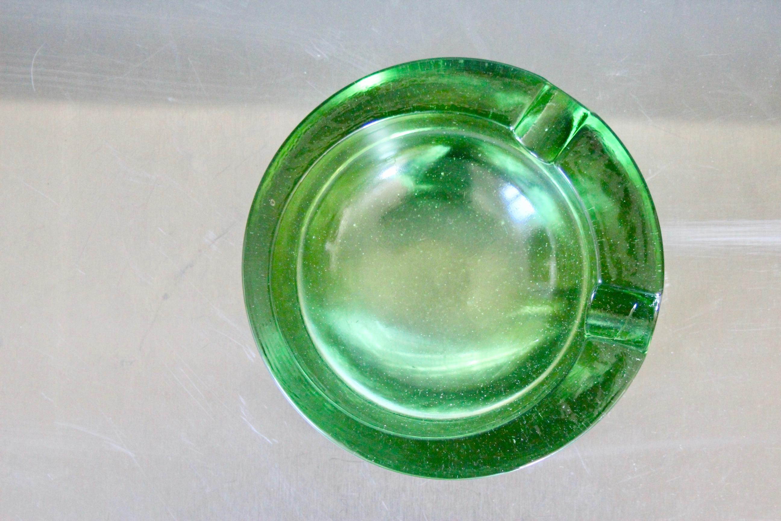 Green Glass Ashtray 2