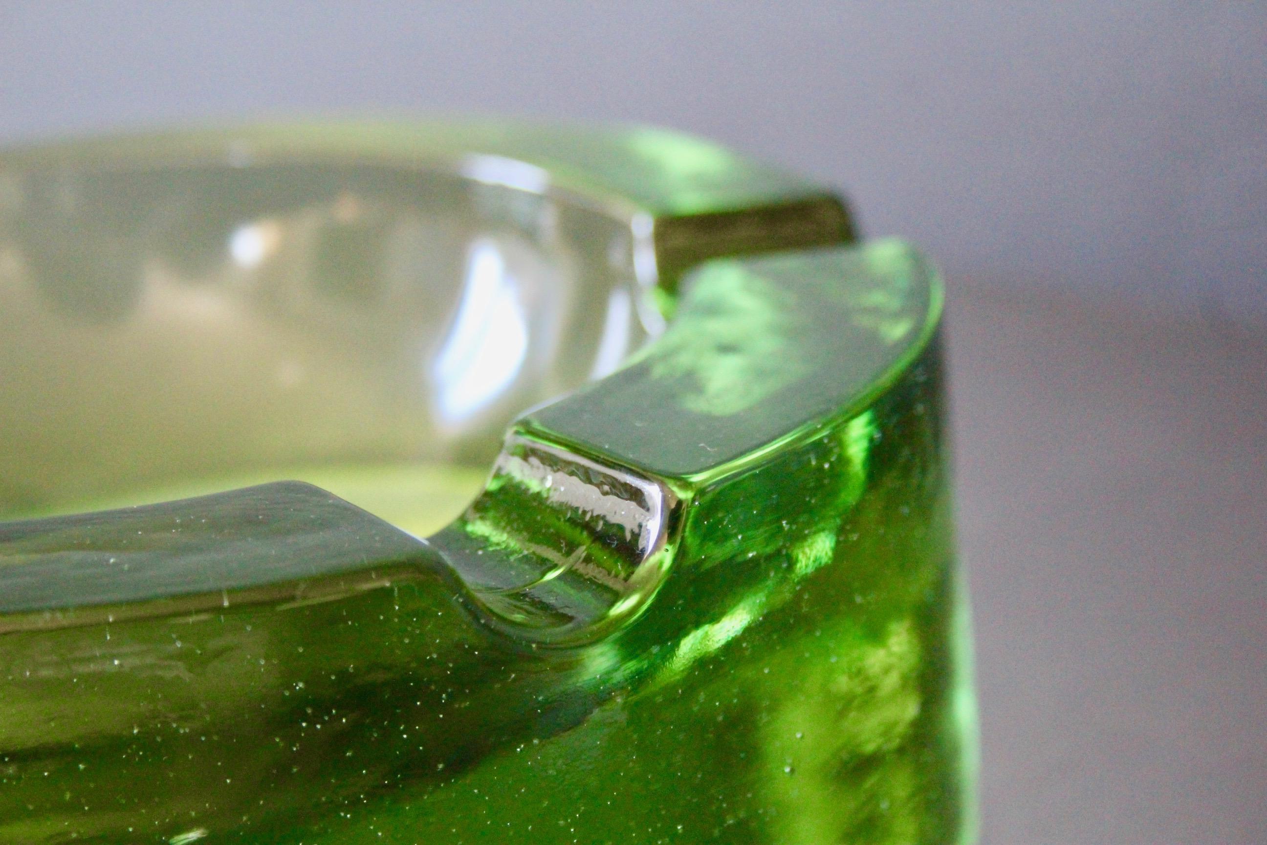 Green Glass Ashtray 3