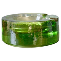 Green Glass Ashtray