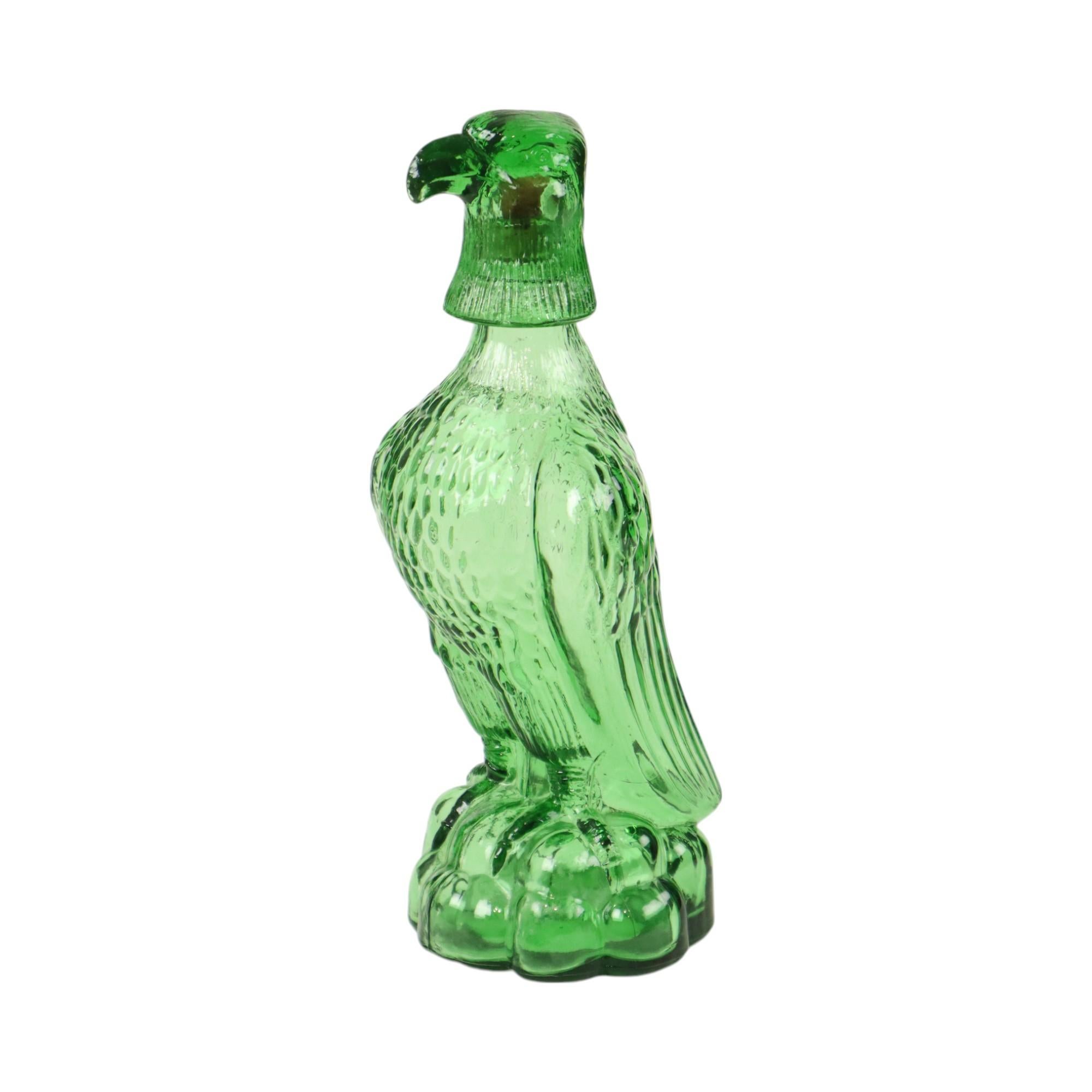 Jarra de cristal verde Ave de presa Águila Bessi Italia 29cm Italiano en venta