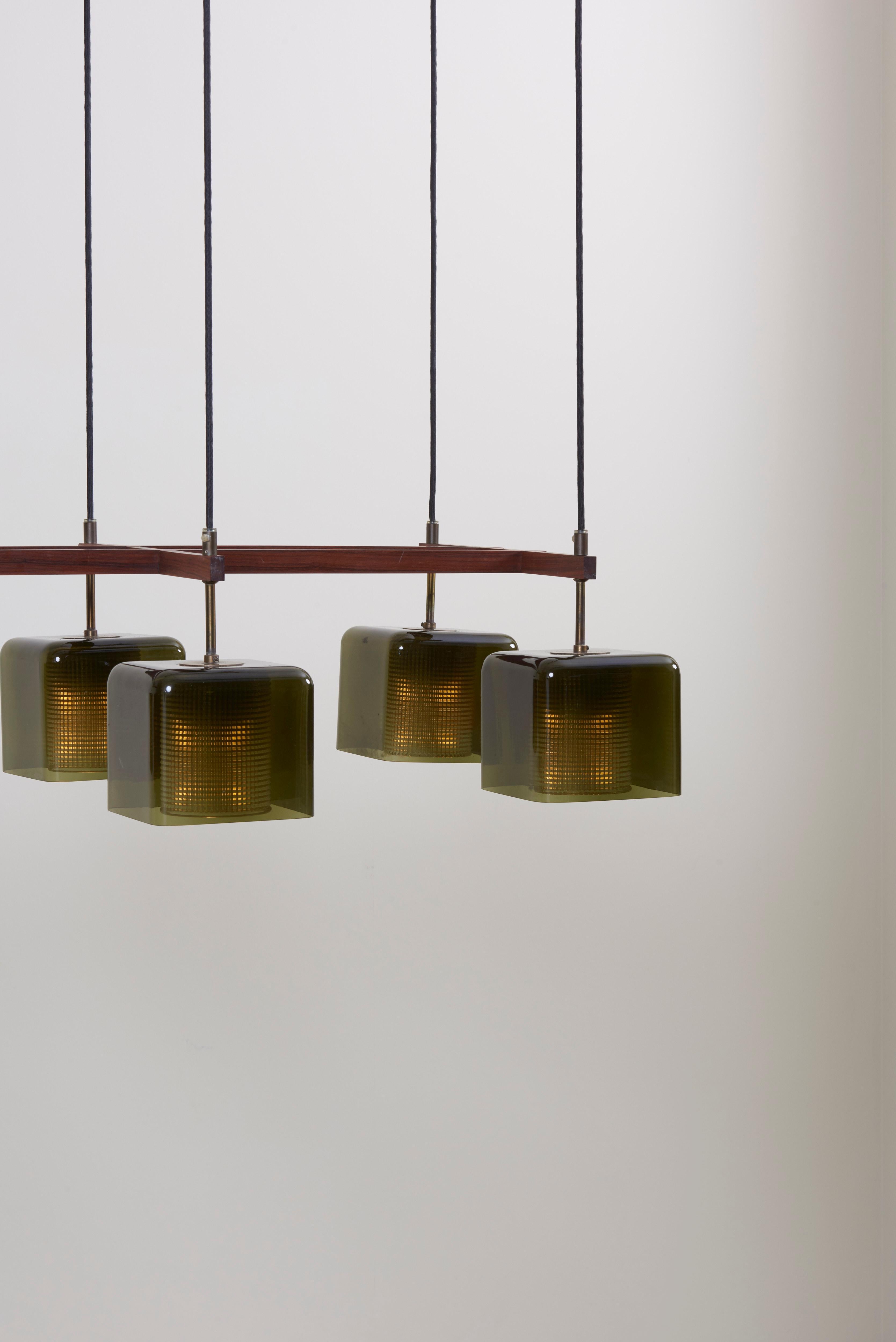 Green Glass Ceiling Lamp by Carl Fagerlund for Orrefors In Excellent Condition In Berlin, DE