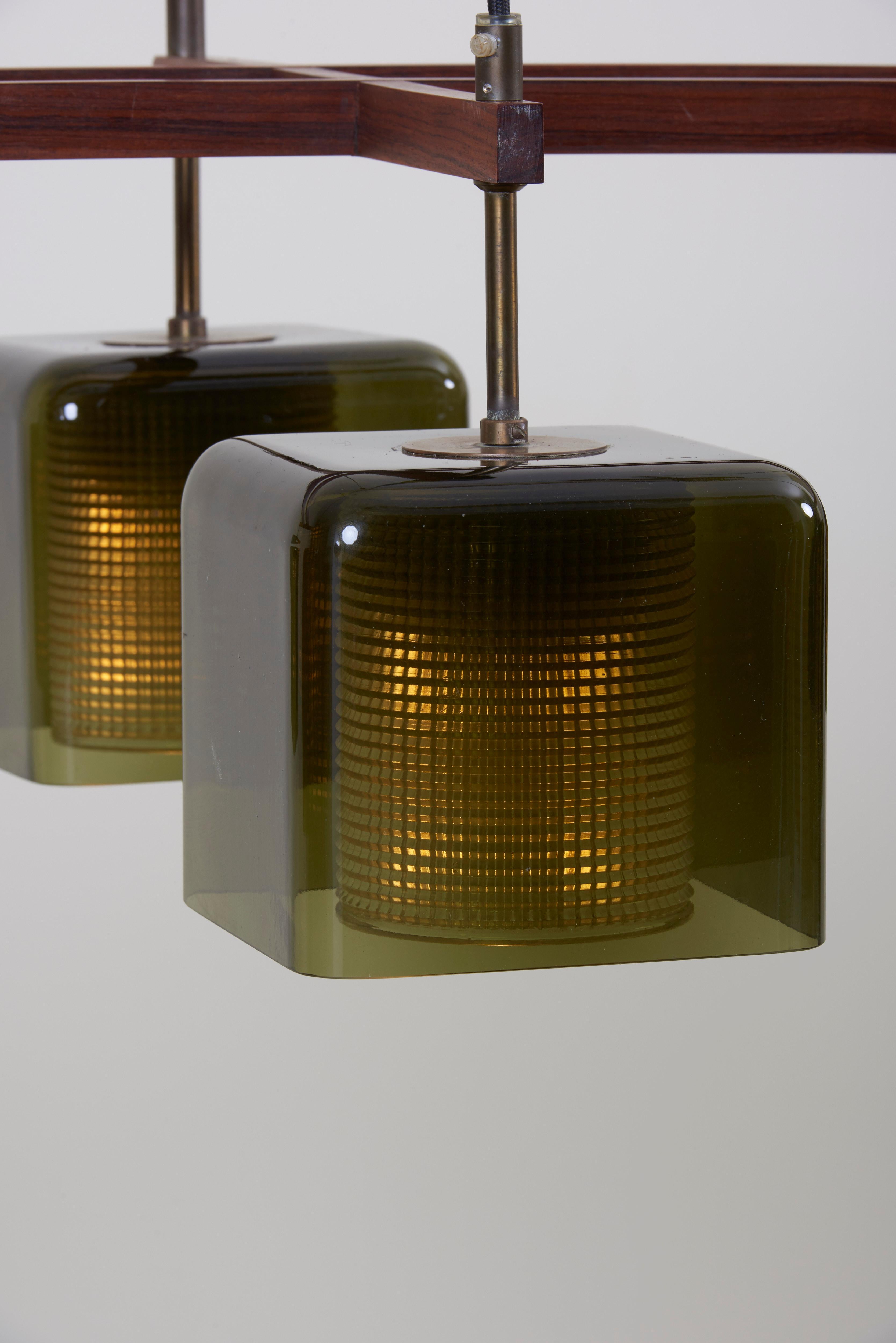 Mid-20th Century Green Glass Ceiling Lamp by Carl Fagerlund for Orrefors