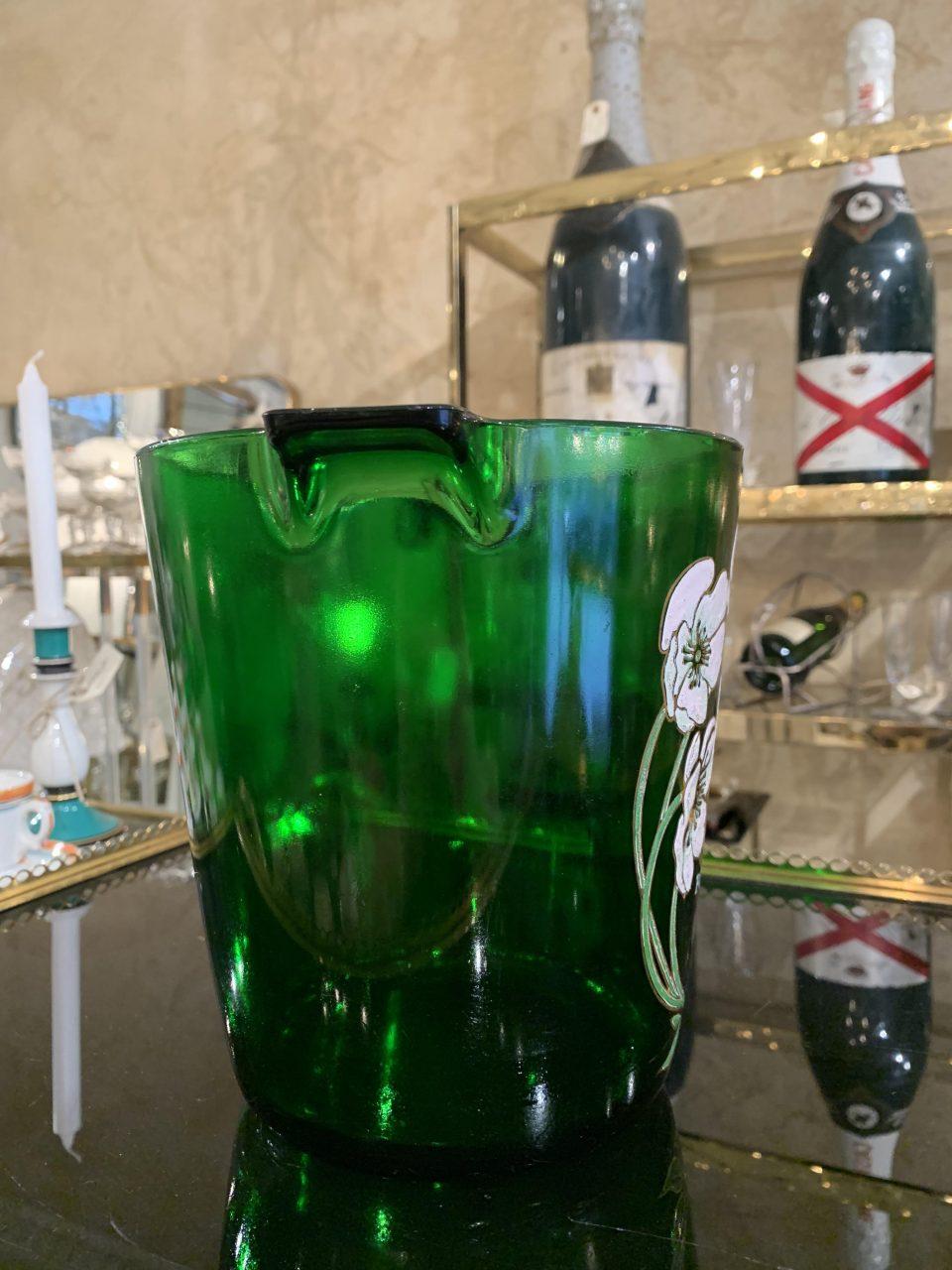 Grüner Glas-Champagnerkühler, Perrier Jouët (Französisch)