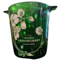 Grüner Glas-Champagnerkühler, Perrier Jouët