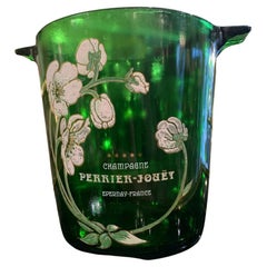 Vintage Green Glass Champagne Cooler, Perrier Jouët