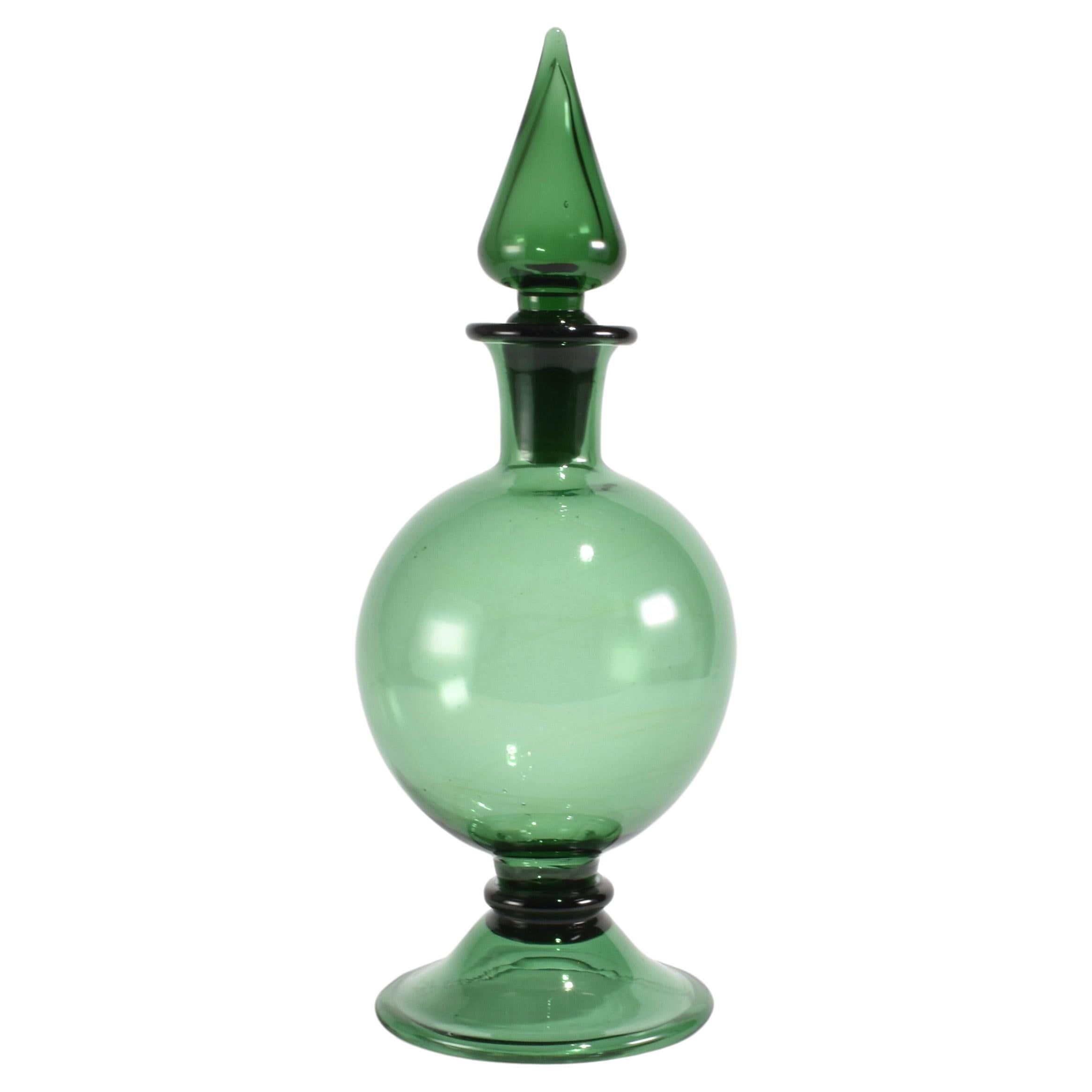 Green Glass Decanter For Sale