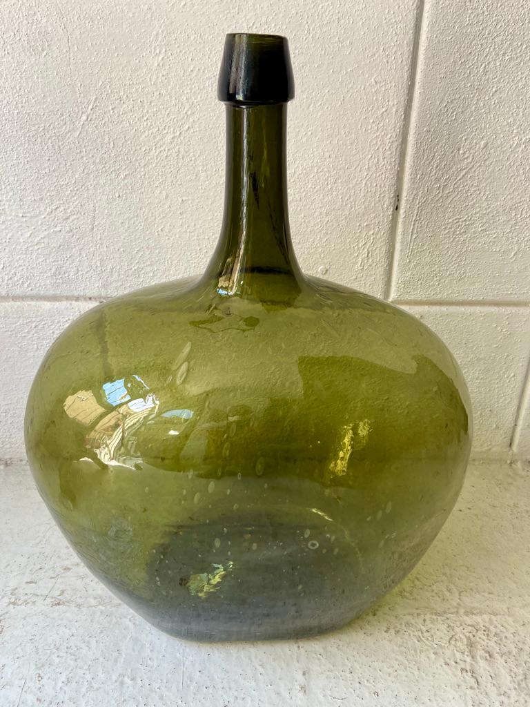 Mexican Green Glass Demijohn from Mexico, Circa 1920's