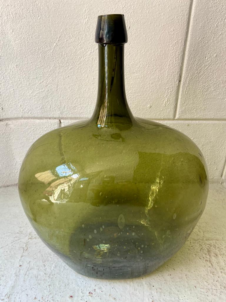 Green Glass Demijohn from Mexico, Circa 1920's 1