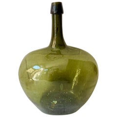 Antique Green Glass Demijohn from Mexico, Circa 1920's