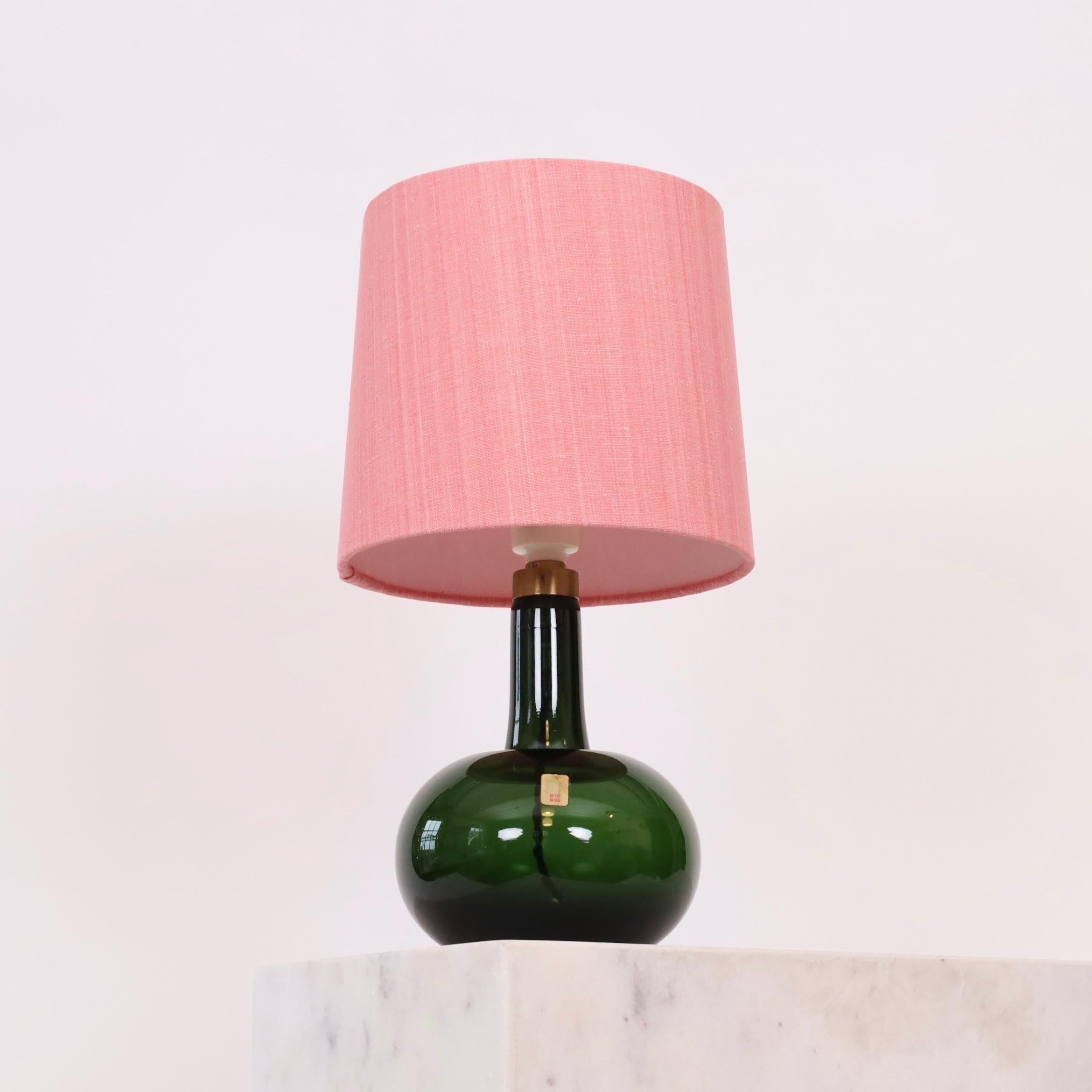 Fin du 20e siècle Lampe de bureau en verre vert par Michael Bang pour Holmegaard, 1970, Danemark en vente