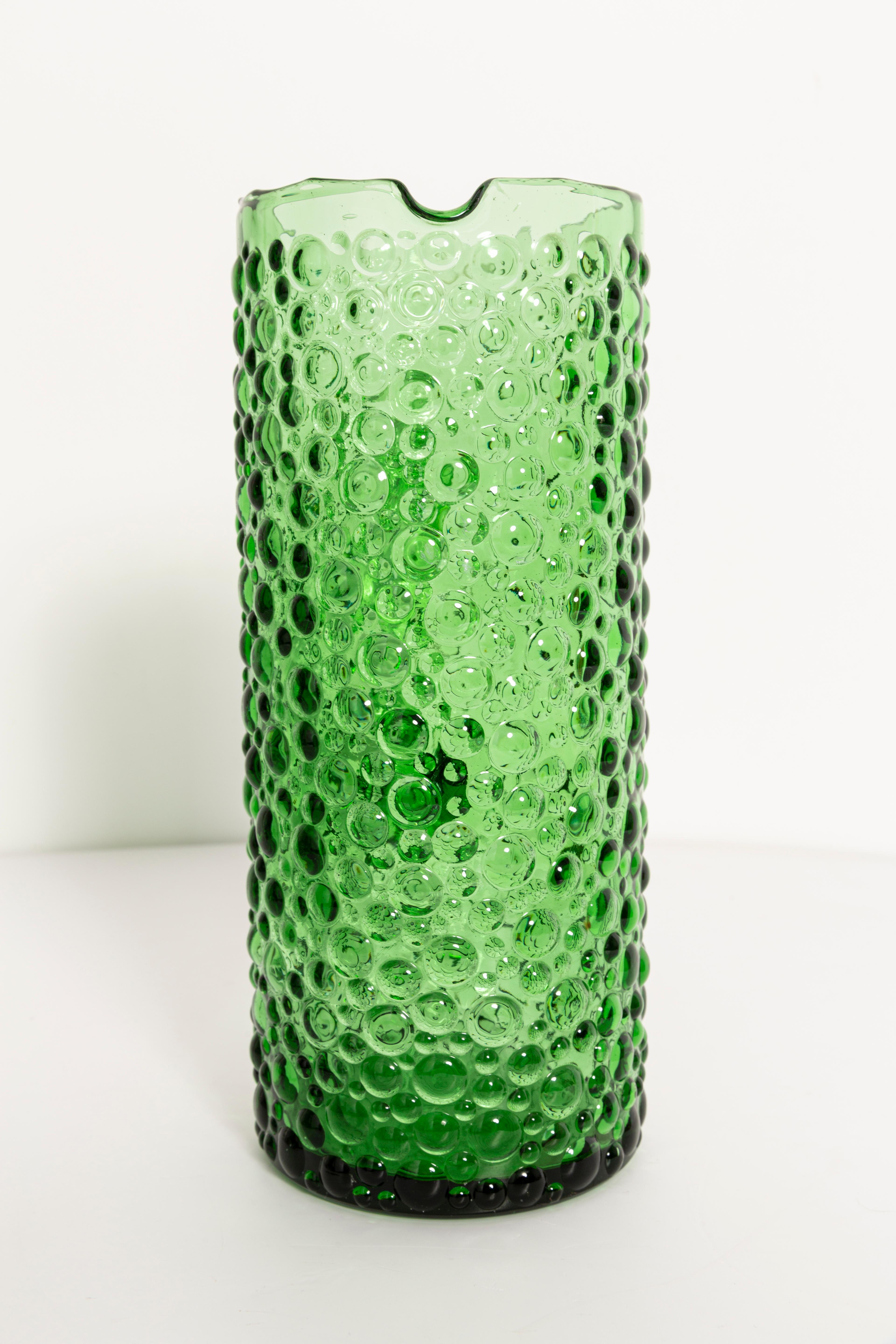 Mid-Century Modern Green Glass Empoli Vase, 20th Century, Italy, 1960s For Sale
