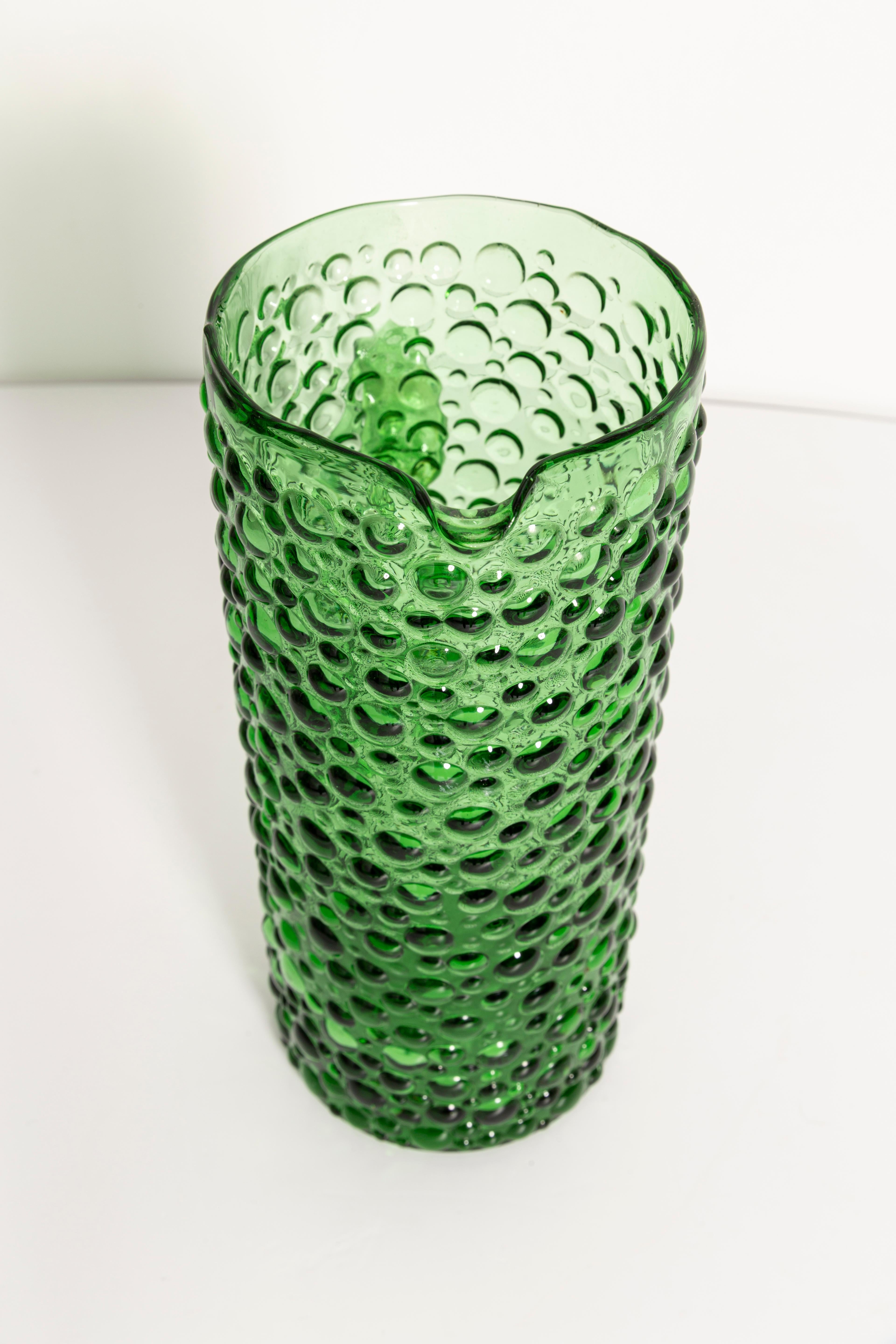 Italian Green Glass Empoli Vase, 20th Century, Italy, 1960s For Sale