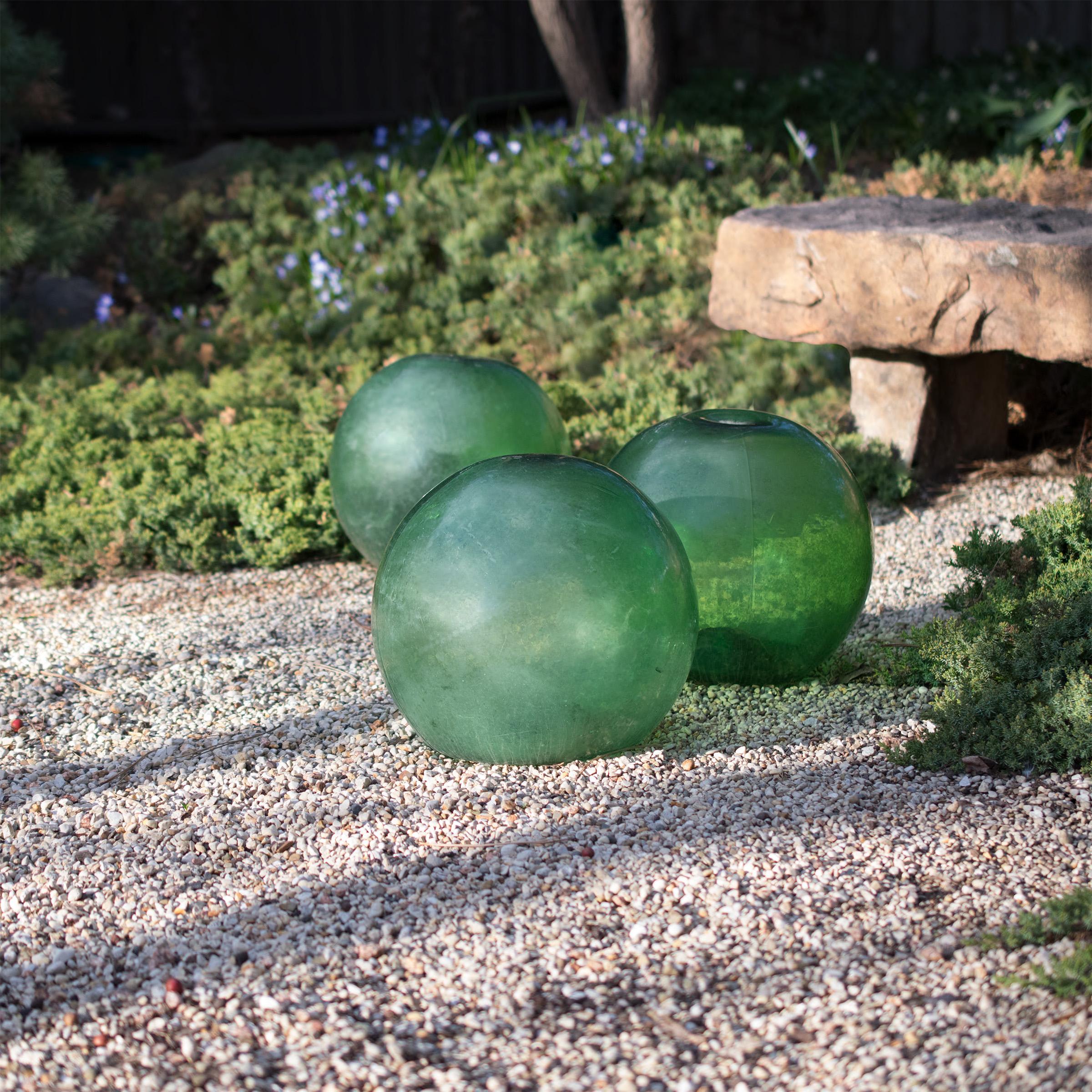 Chinese Green Glass Fisherman’s Float, C. 1900 For Sale