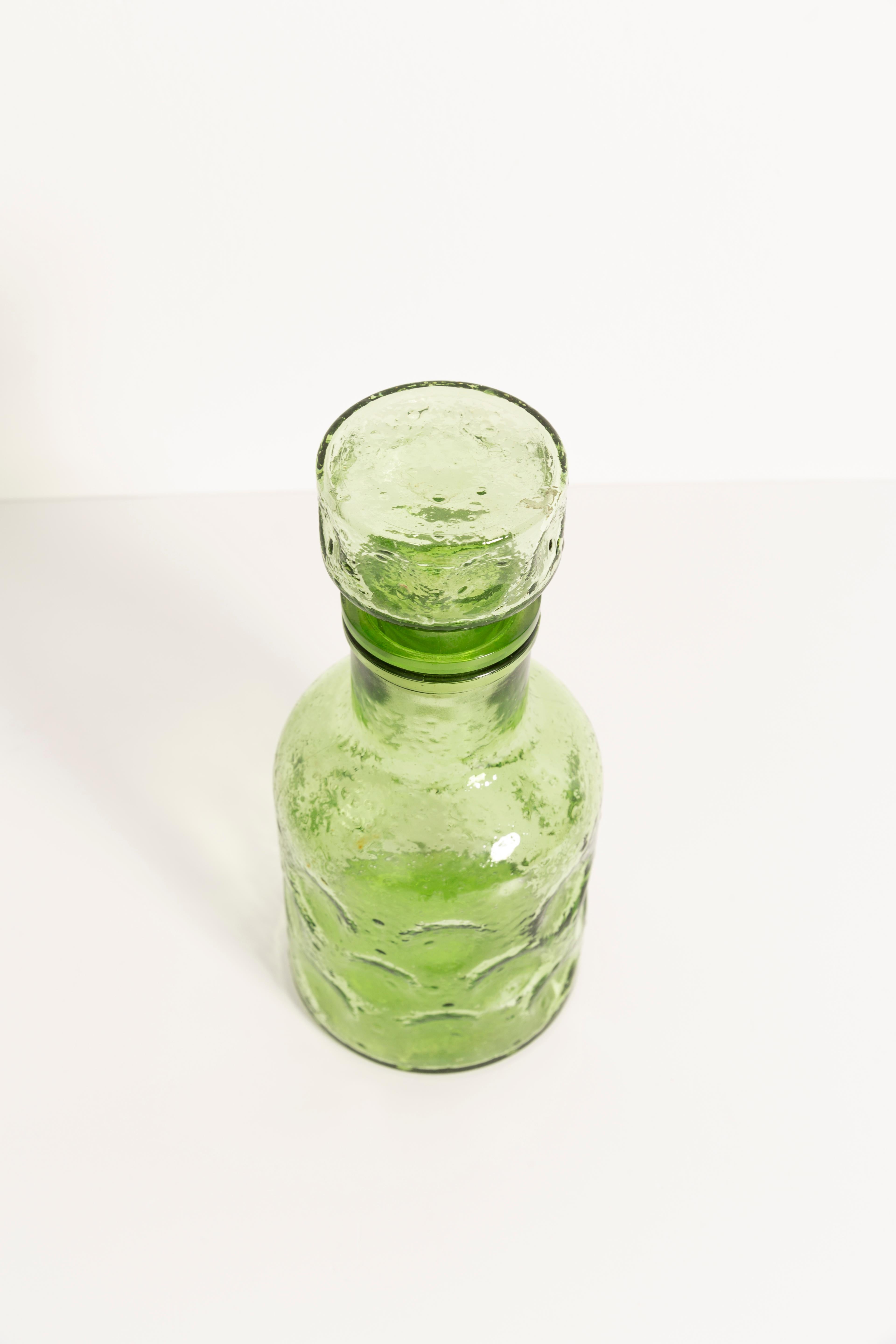 Green Glass Genie Decanter with Stopper, 20th Century, Italy, 1960s 1