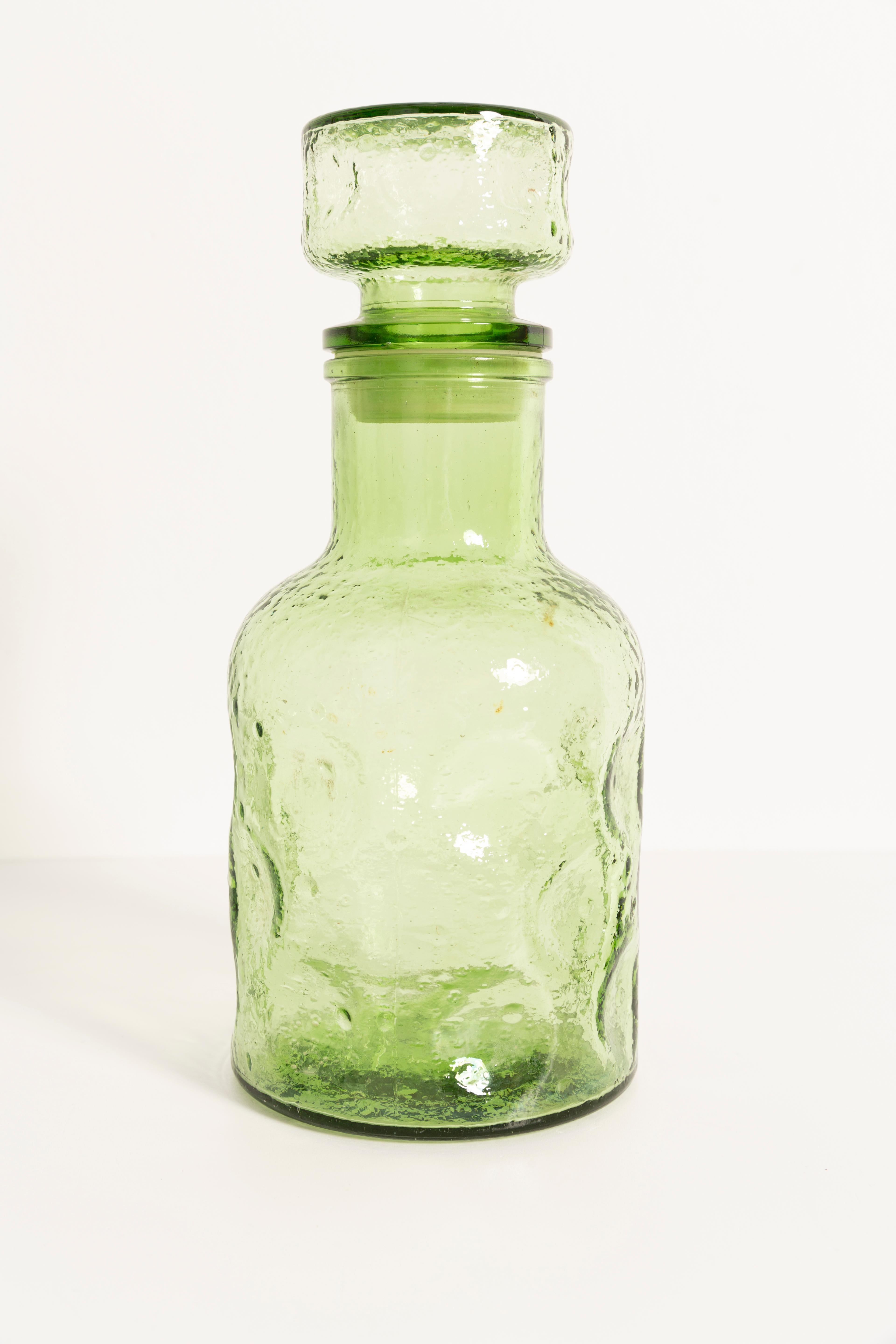 Green Glass Genie Decanter with Stopper, 20th Century, Italy, 1960s 2