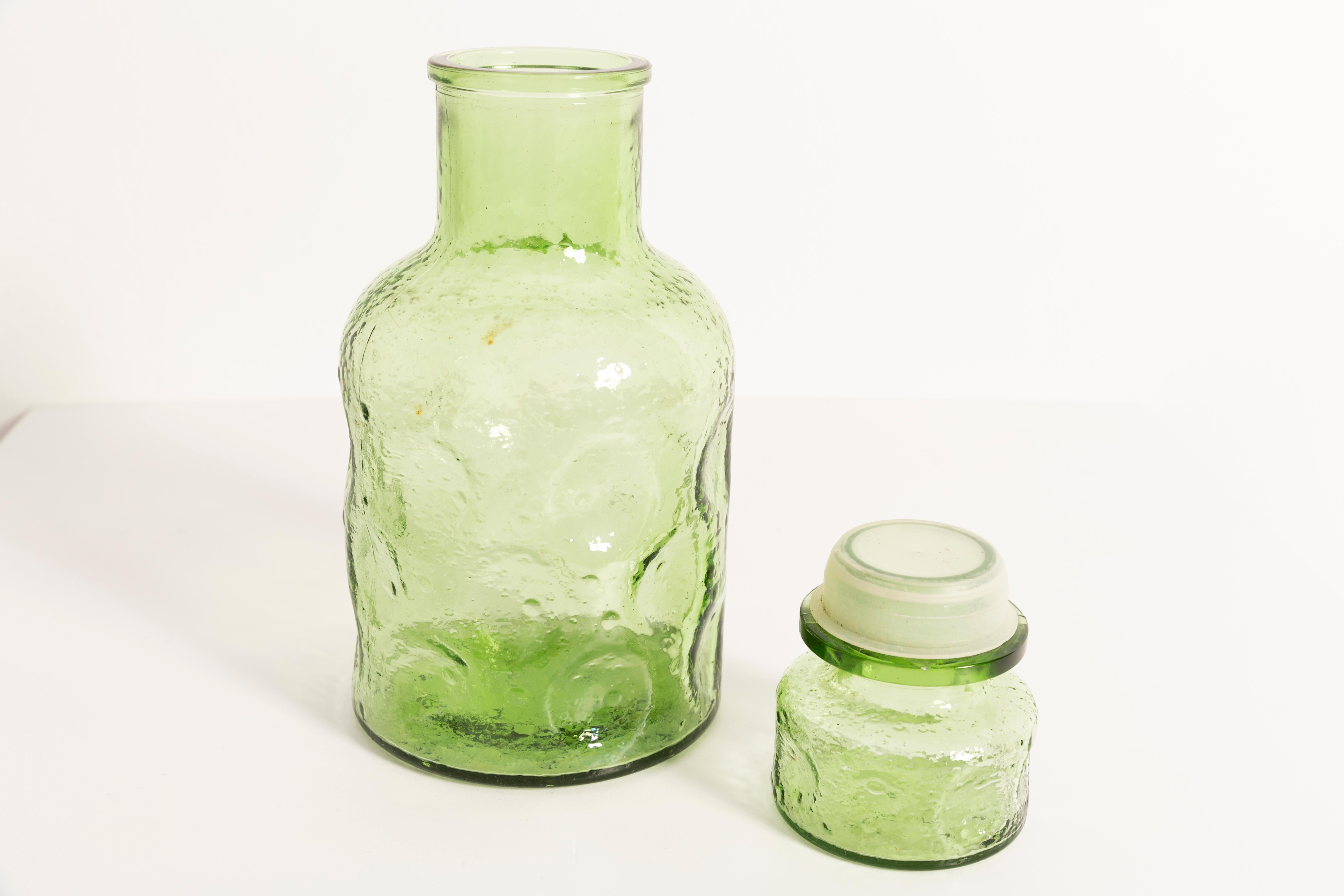 Green Glass Genie Decanter with Stopper, 20th Century, Italy, 1960s 3