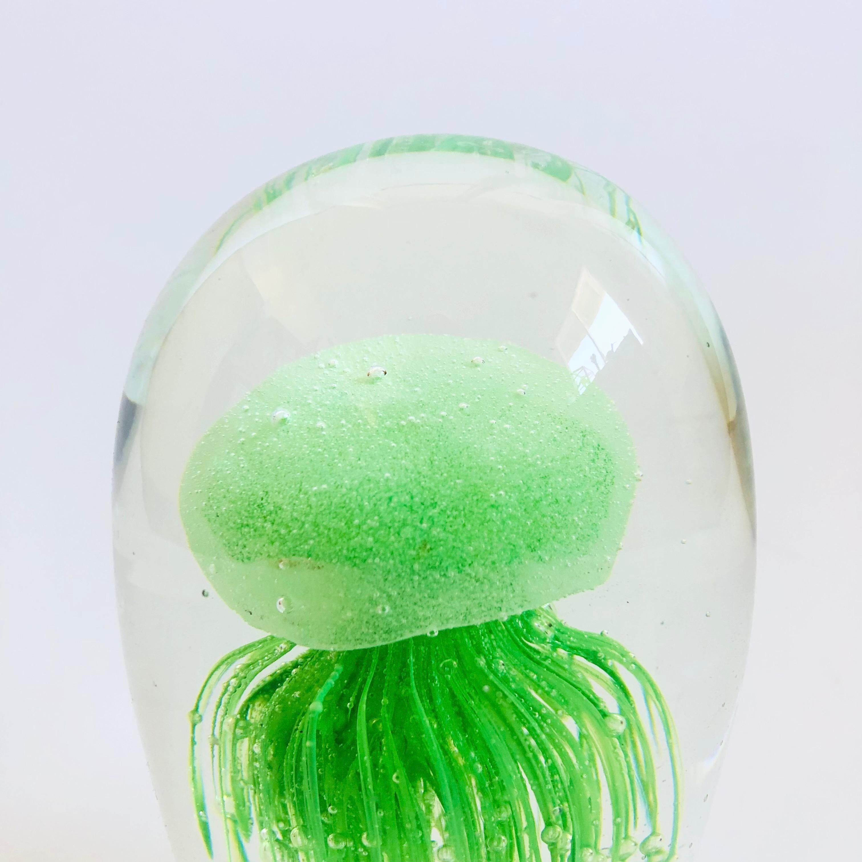 Modern Green Glass Jellyfish