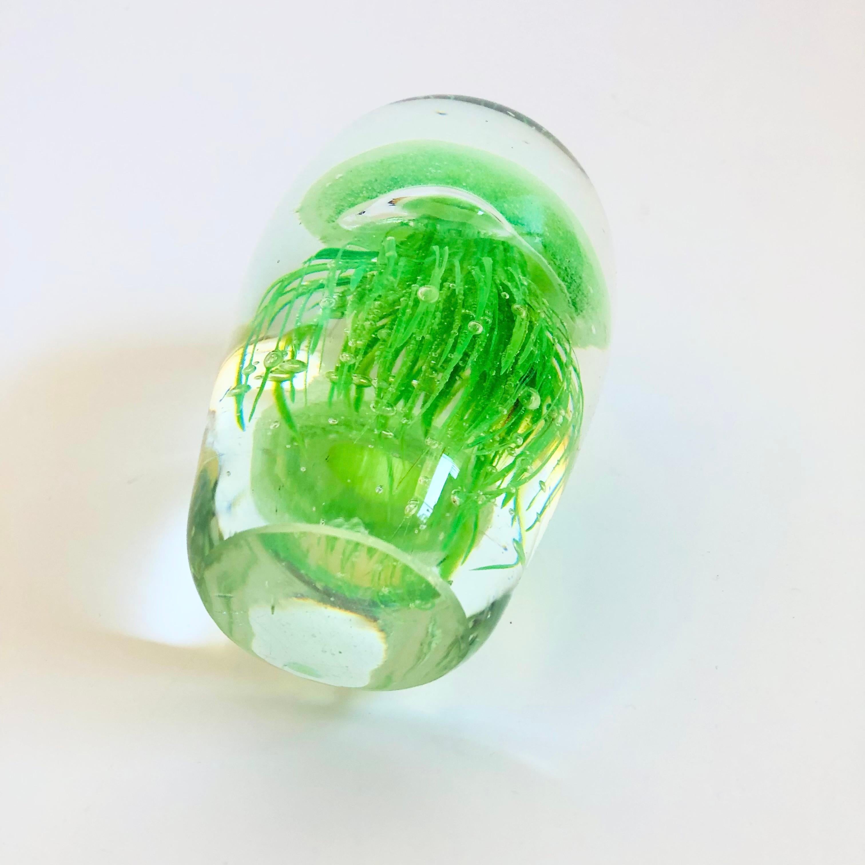 20th Century Green Glass Jellyfish