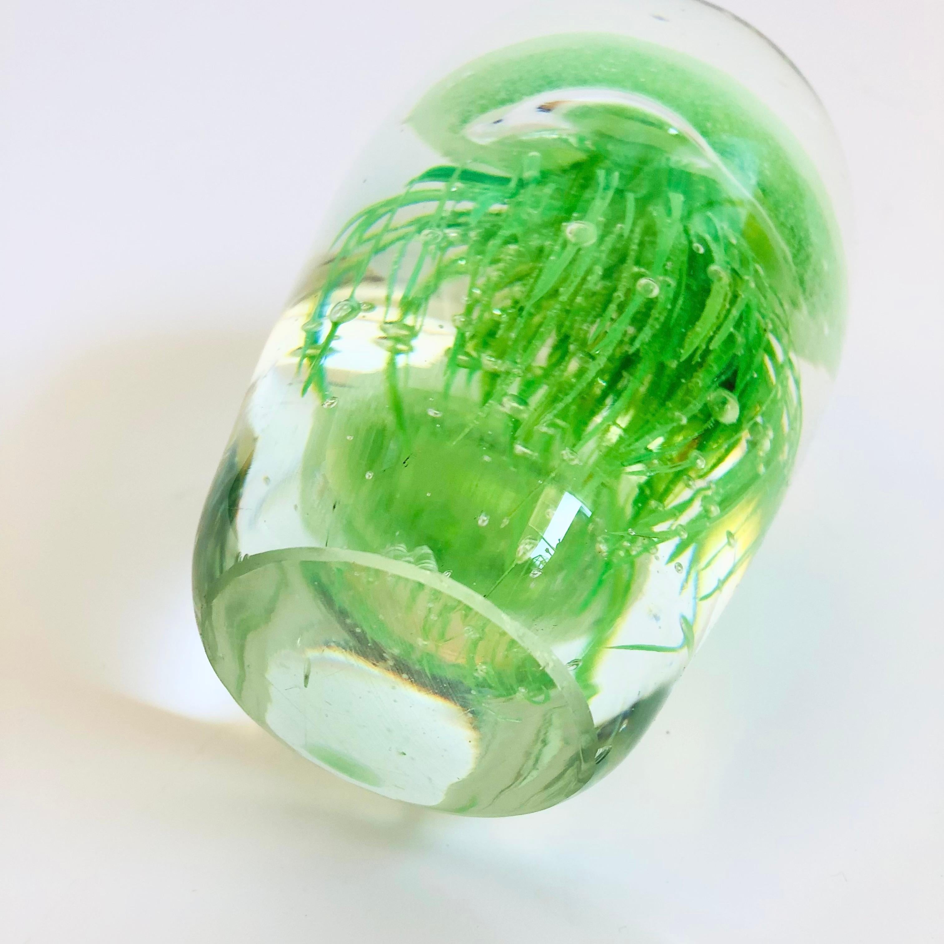 Art Glass Green Glass Jellyfish