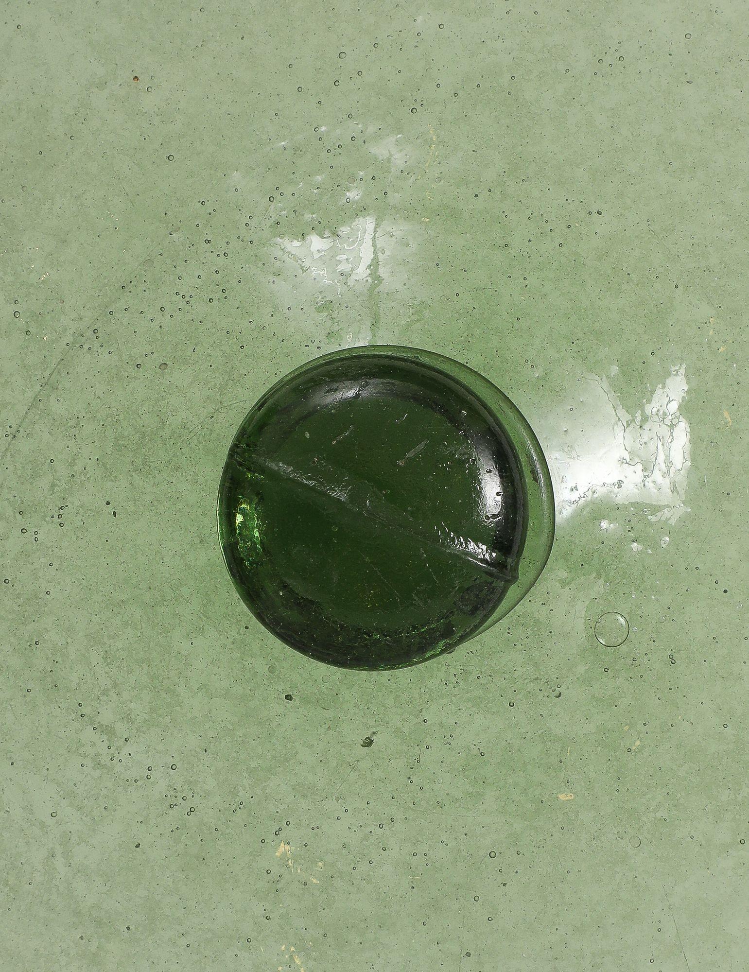 Green Glass Melon Cloche with Knob, England 19th C. 6