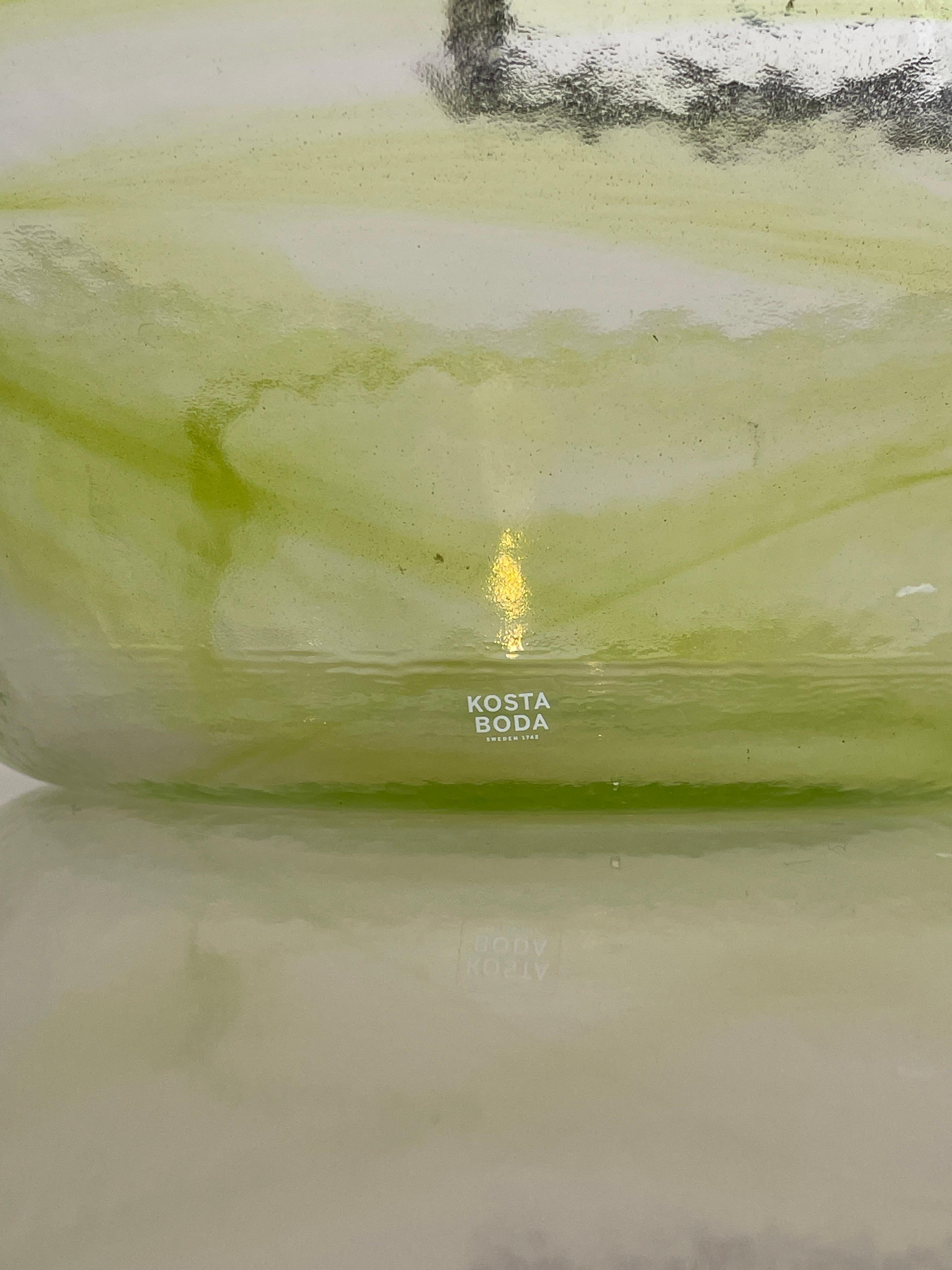 Swedish Green Glass 'Mine' Bowls by Ulrica Hydman-Vallien For Sale
