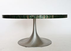 Green Glass Mosaic Coffee Table with Tulip Pedestal by Heinz Lilienthal, 1960s