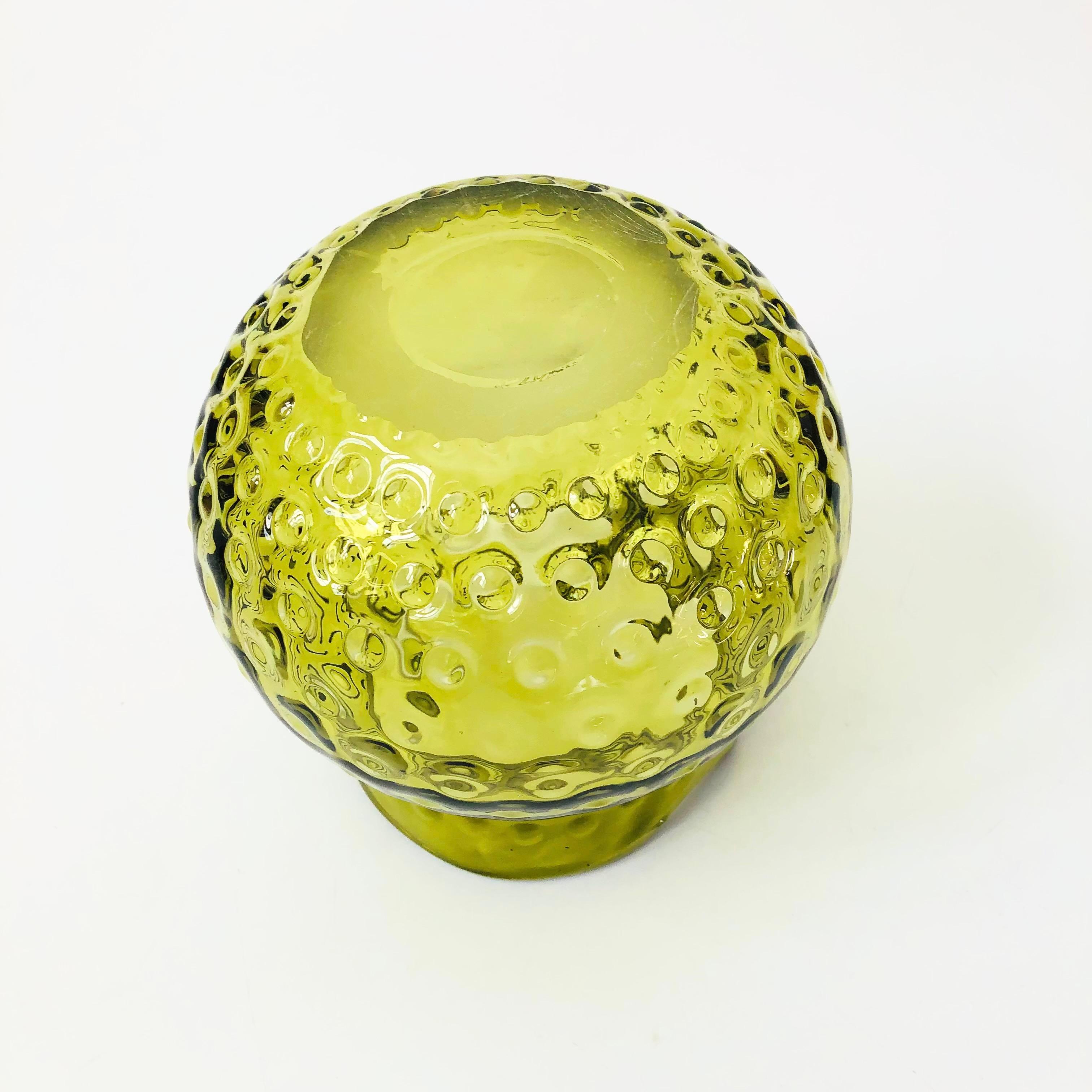 Green Glass Owl Vase 3