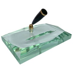 Vintage Green Glass Pen Holder by Fontana Arte from the 1950s, Italy