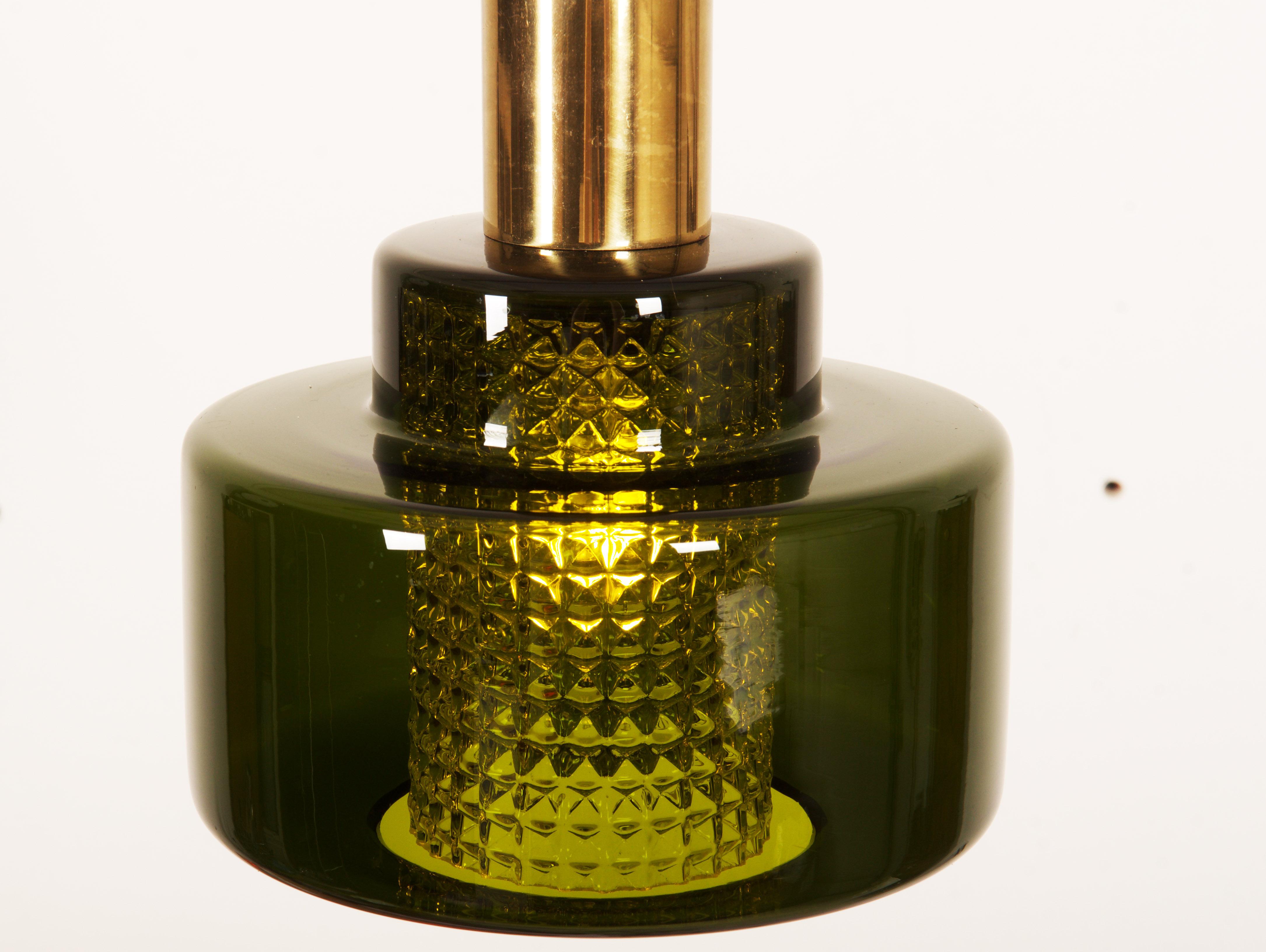 Green Glass Pendan by Carl Fagerlund for Orrefors Glassworks In Good Condition In Vienna, AT