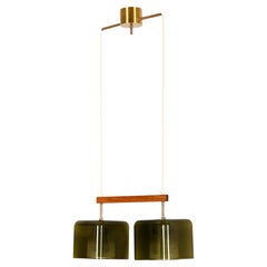 Green Glass Pendant Lamp By Carl Fagerlund for Orrefors Sweden 1960s