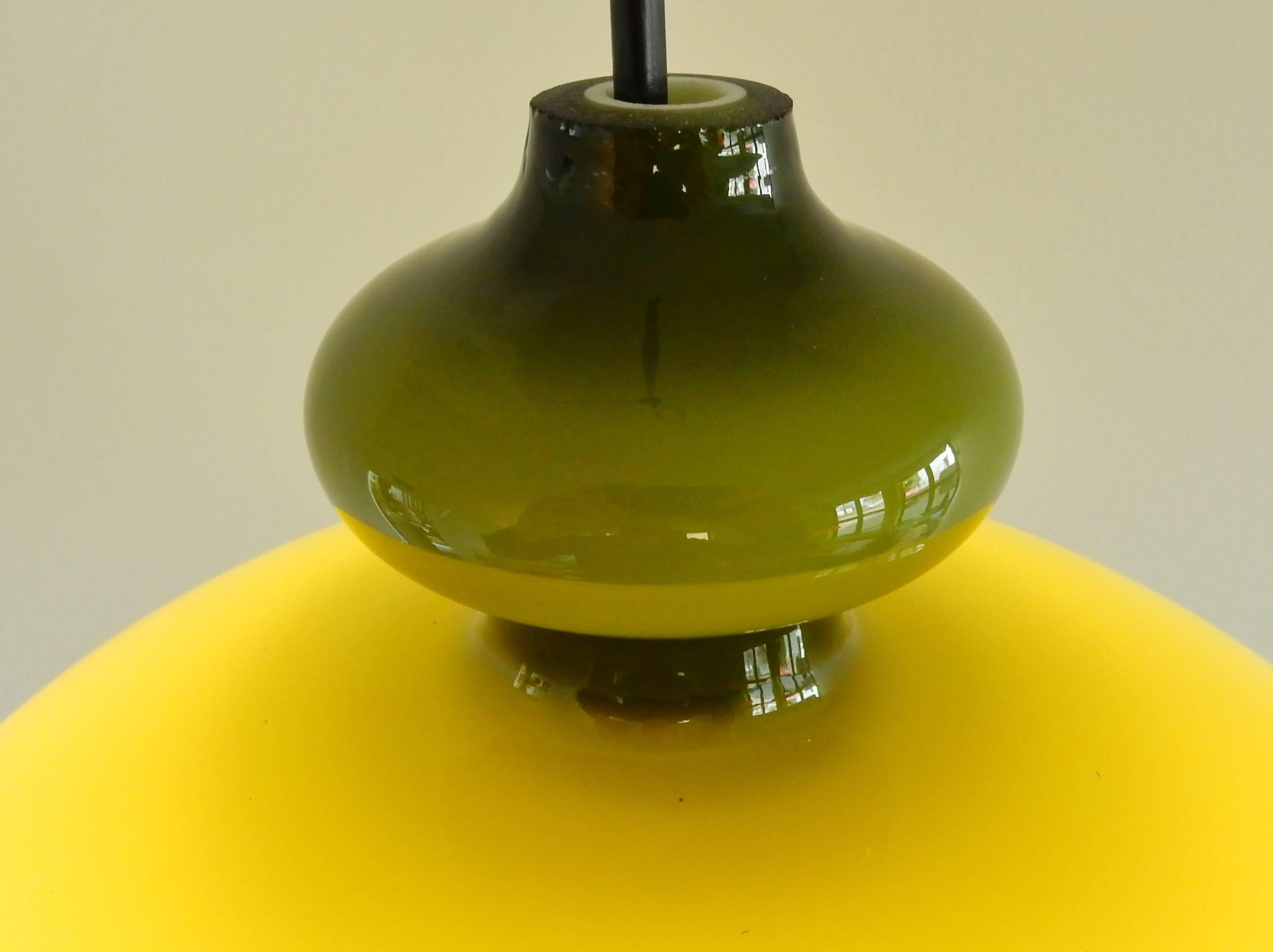 Green Glass Pendant Lamp by Hans-Agne Jakobsson, Sweden, 1960s 1
