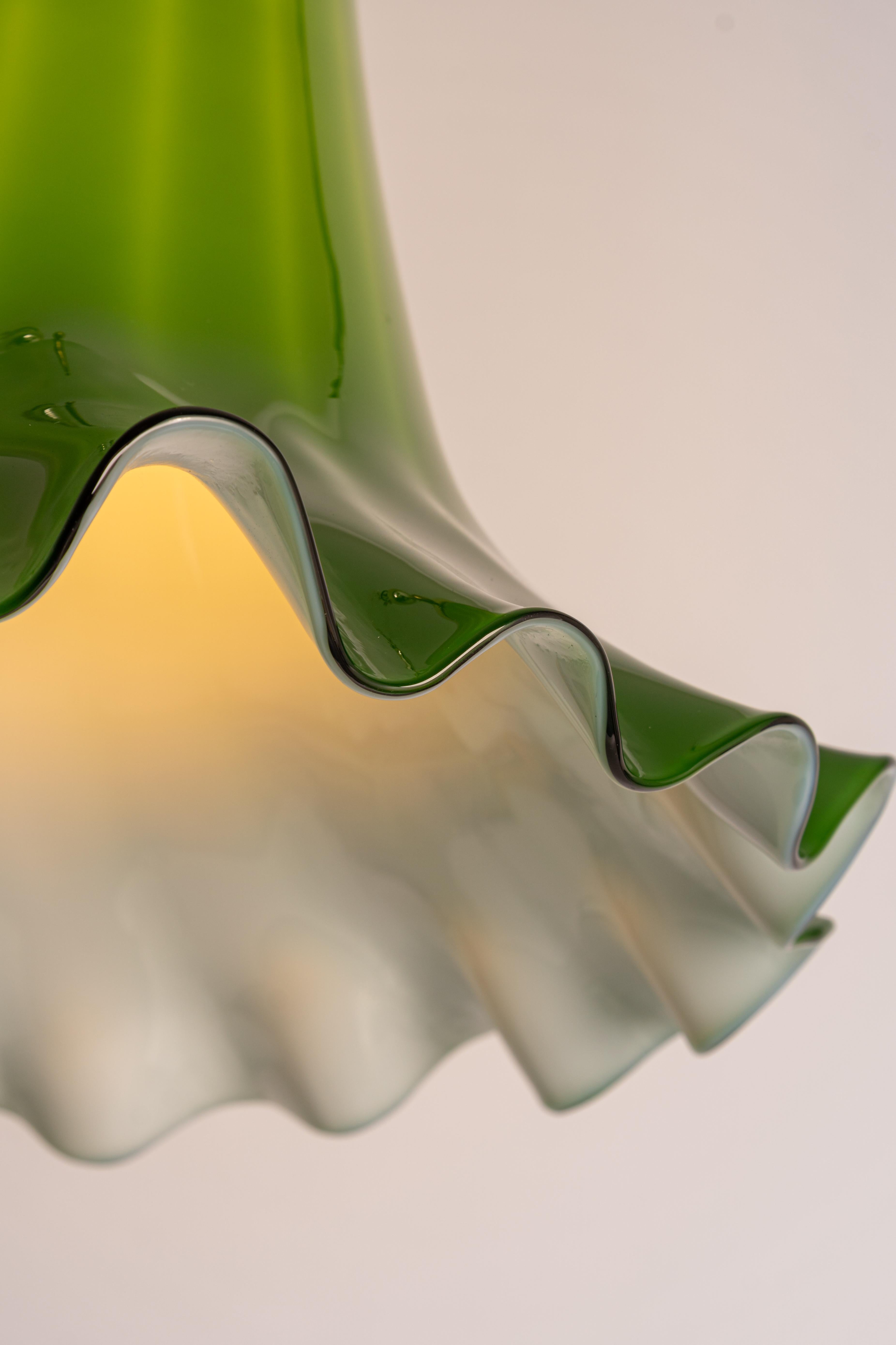 Late 20th Century Green Glass Pendant Light by Peill Putzler, Germany, 1970 For Sale