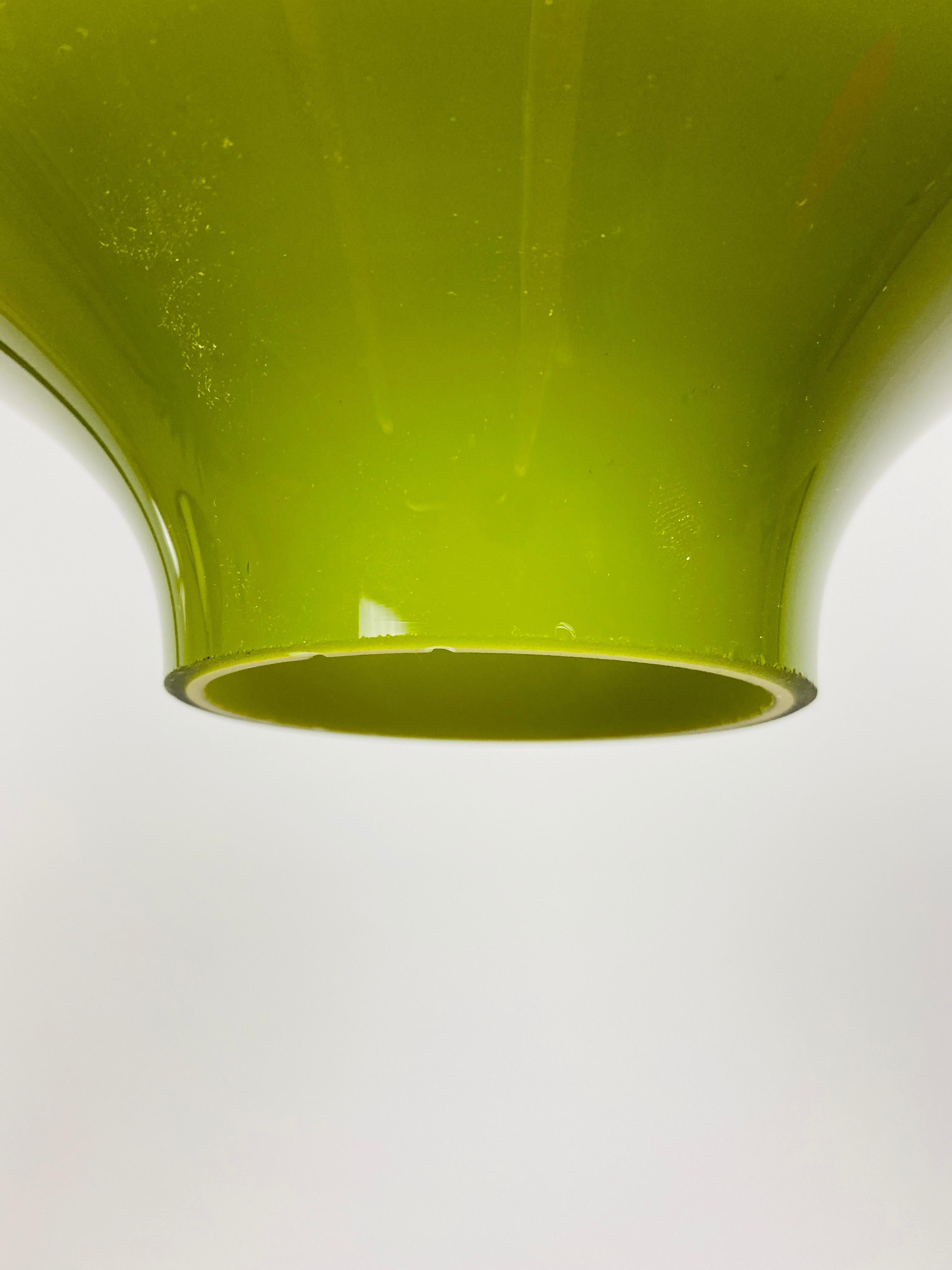 Mid-Century Modern Green Glass Pendant Light 'Oplight' by Hans Agne Jakobsson for AB Markaryd 1960