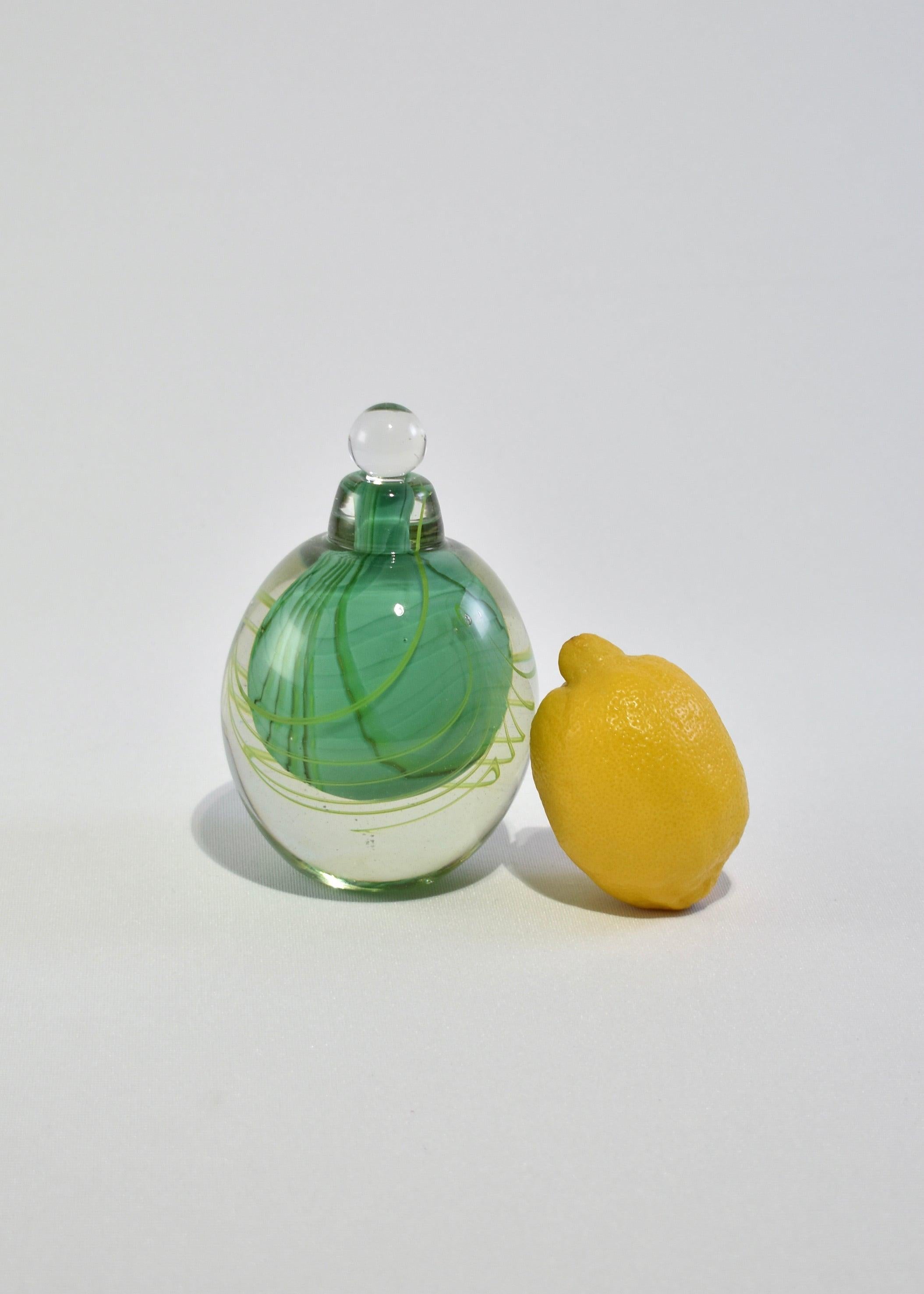 Modern Green Glass Perfume Bottle