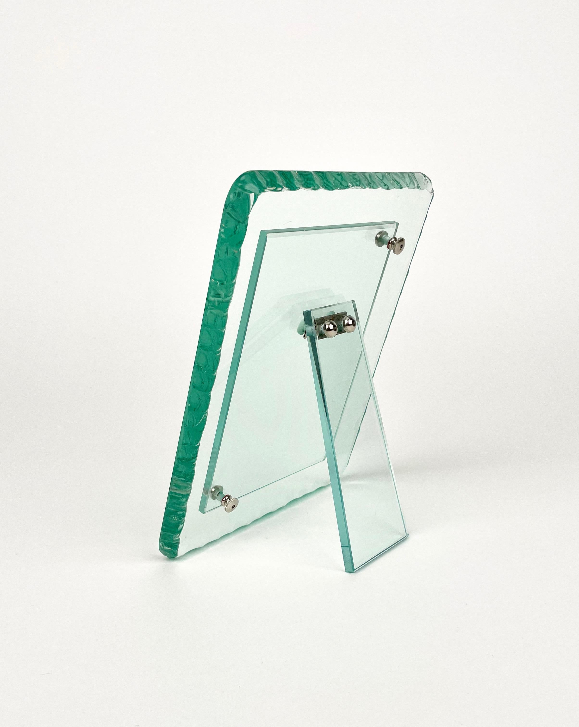 Green Glass Picture Frame Attributed to Fontana Arte, Italy 1960s 4