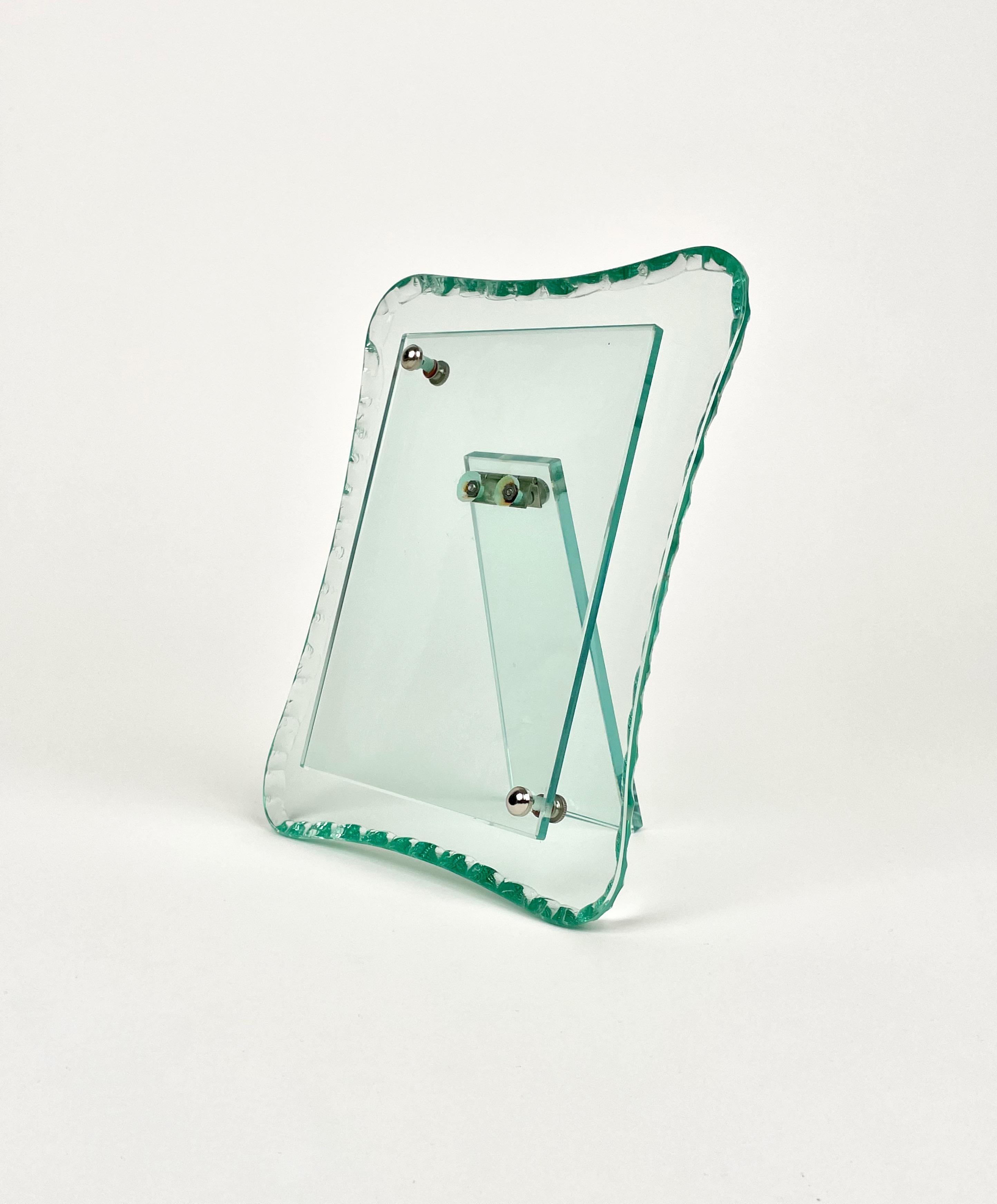 Italian Green Glass Picture Frame Attributed to Fontana Arte, Italy 1960s