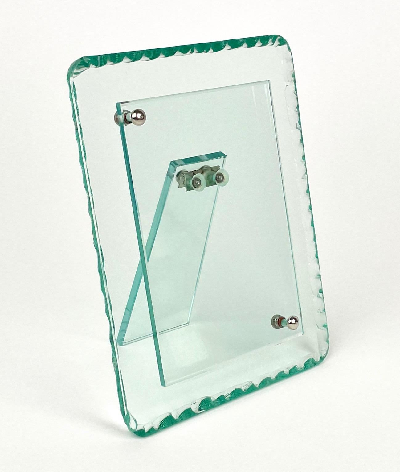 Green Glass Picture Frame Attributed to Fontana Arte, Italy 1960s In Good Condition In Rome, IT