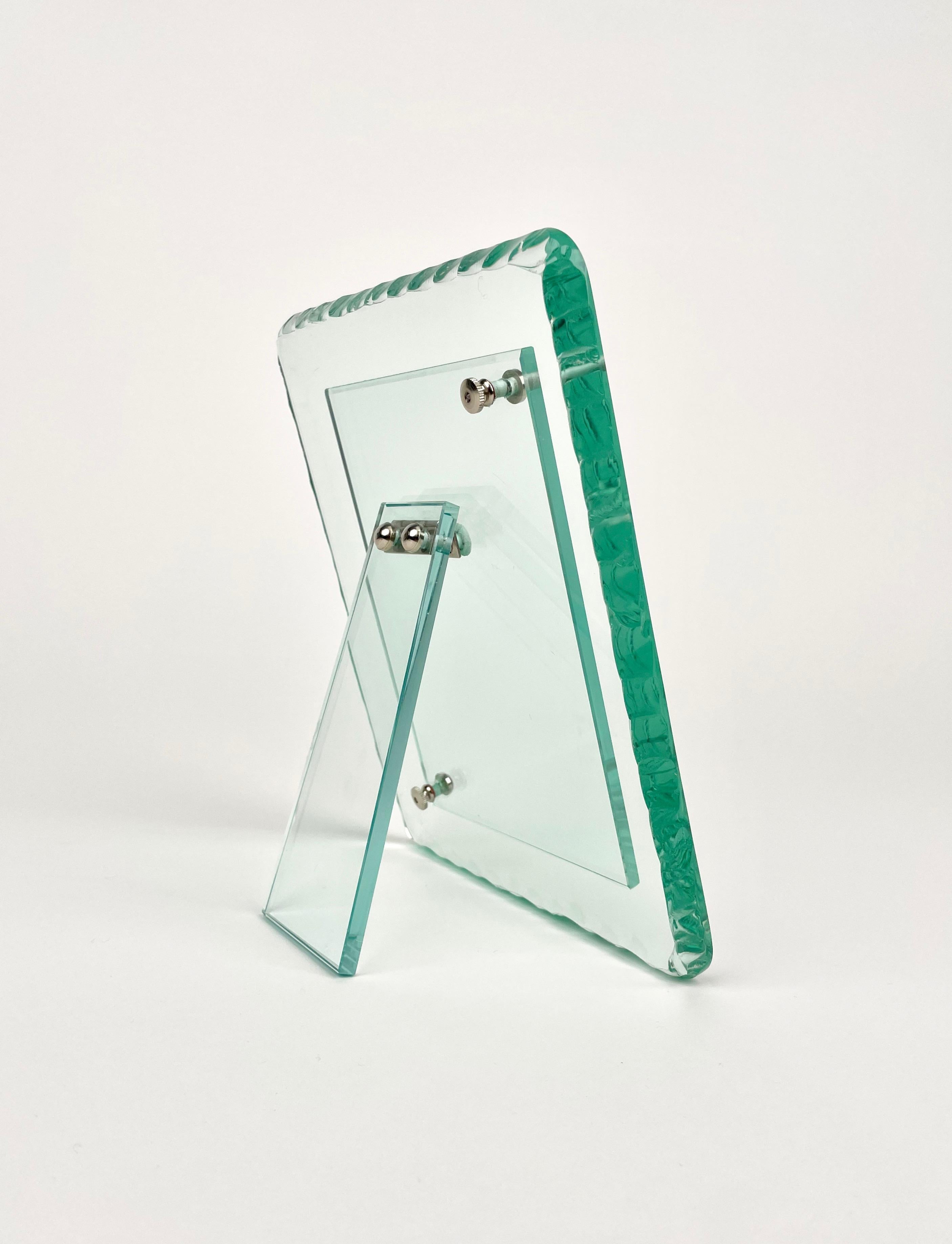 Green Glass Picture Frame Attributed to Fontana Arte, Italy 1960s 1