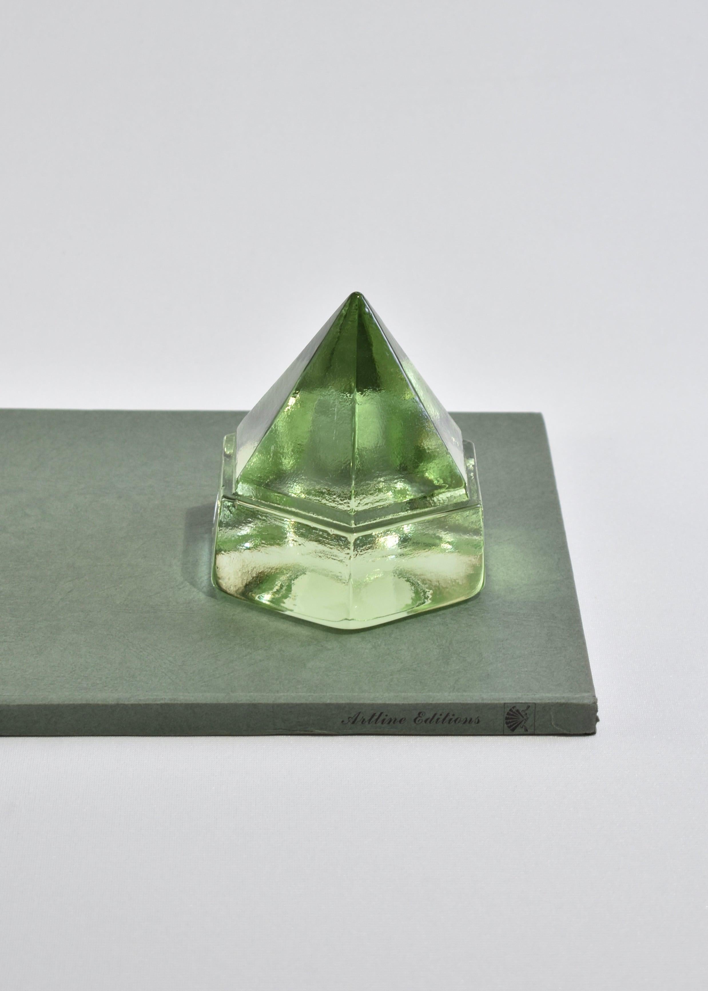 20th Century Green Glass Prism