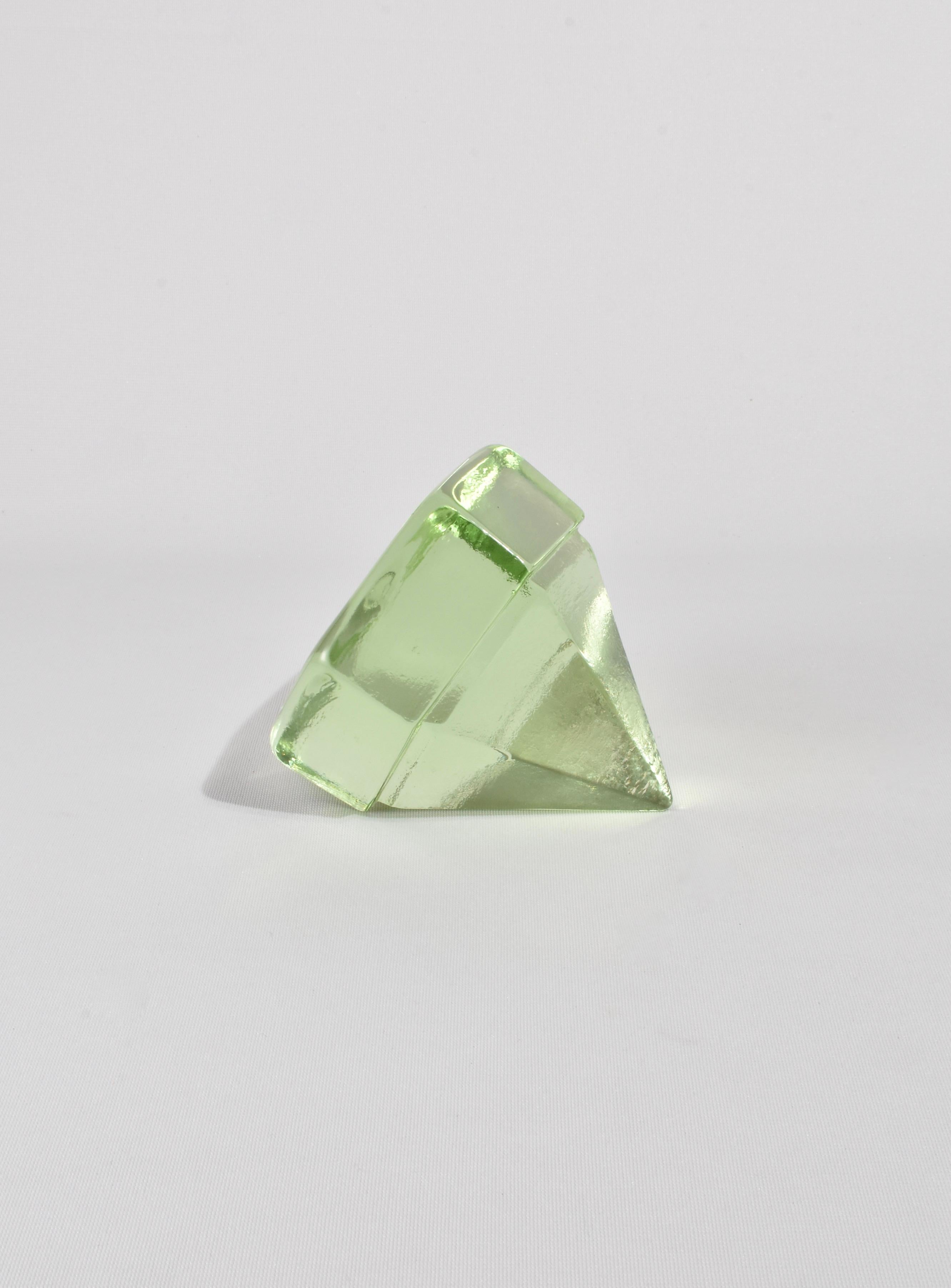 20th Century Green Glass Prism