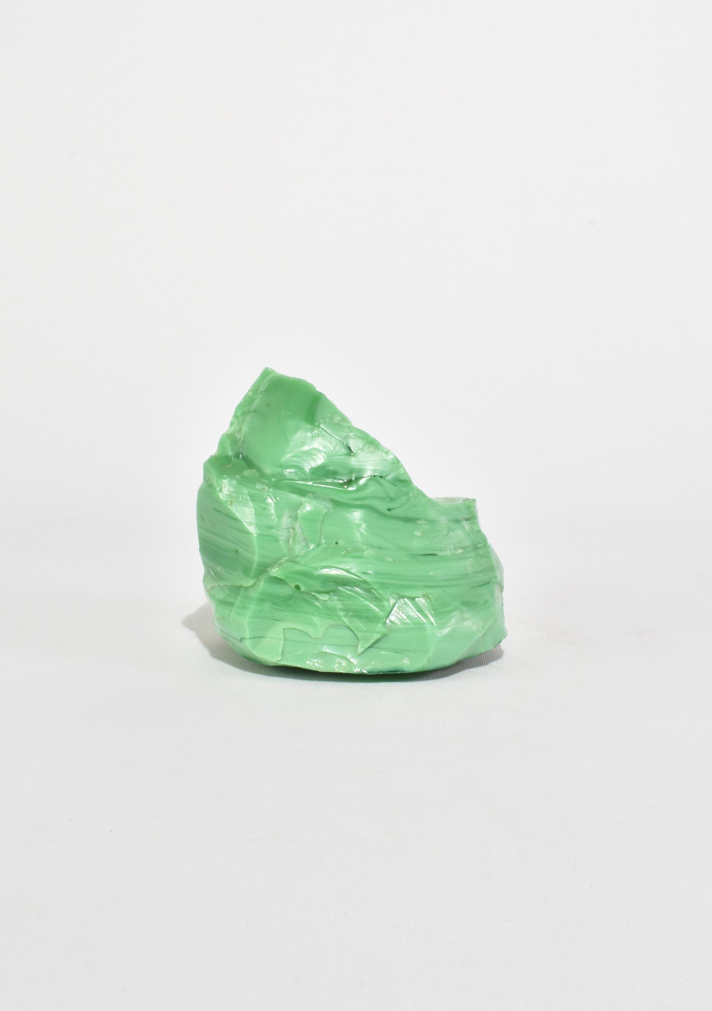 Hand-Crafted Green Glass Sculpture