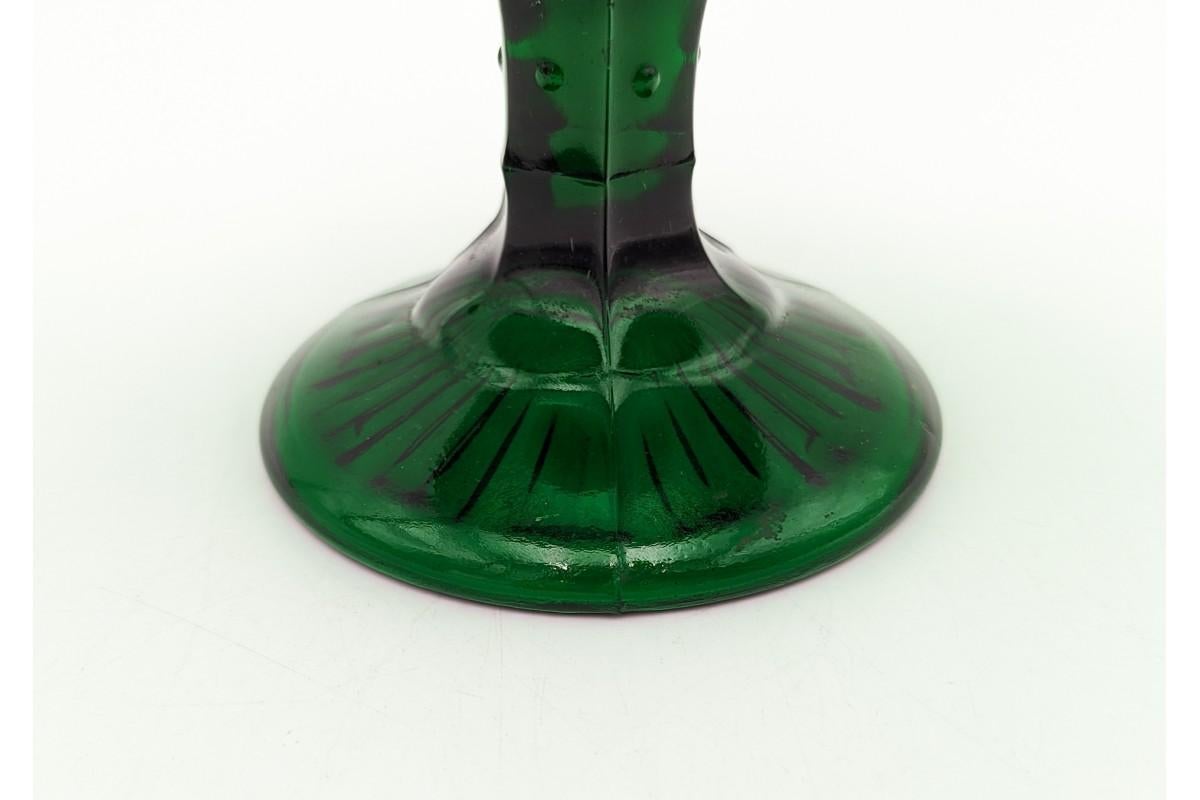 Green glass sugar bowl, Poland, 1960s.
Dimensions: height 13 cm / diameter 16 cm

