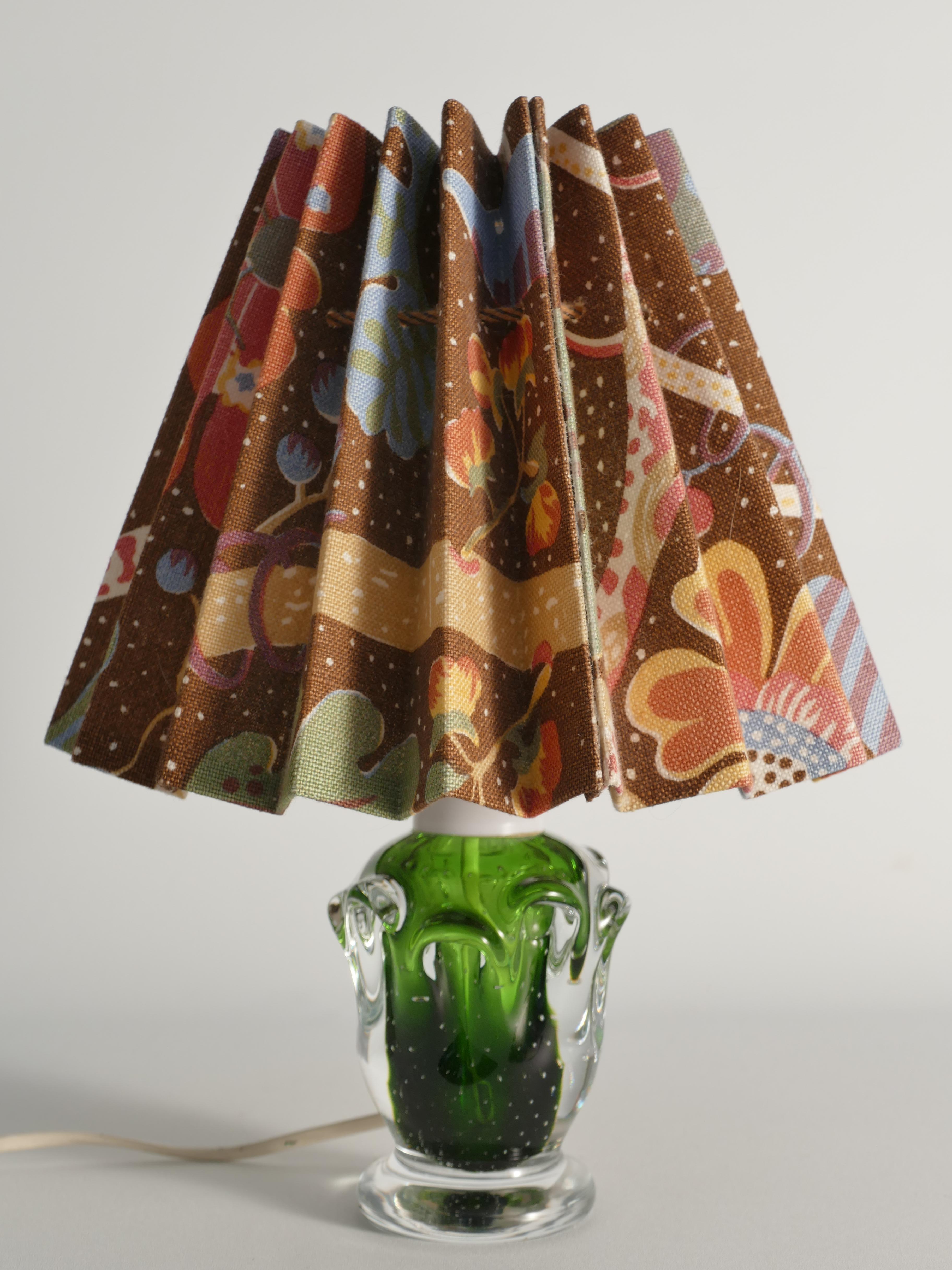 Lampe de table en verre vert Börne Augustsson, Åseda, années 1950 en vente 1